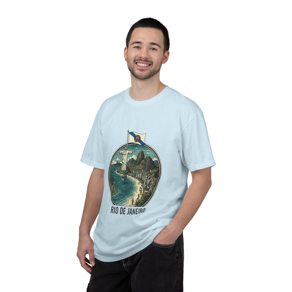 Rio de Janeiro Vintage Travel T-Shirt — Copacabana & Christ the Redeemer Graphic