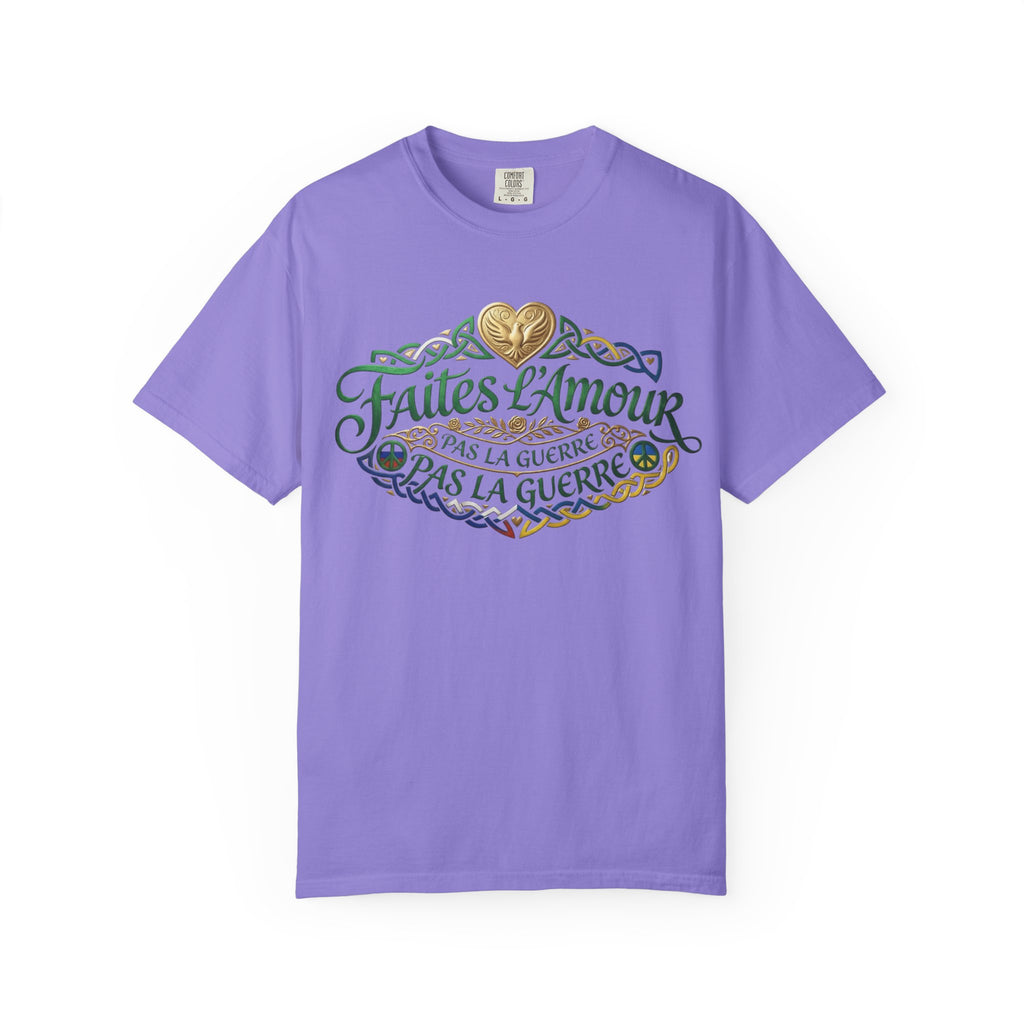 T-Shirt — Faites L'Amour Pas La Guerre Floral Script Graphic Tee