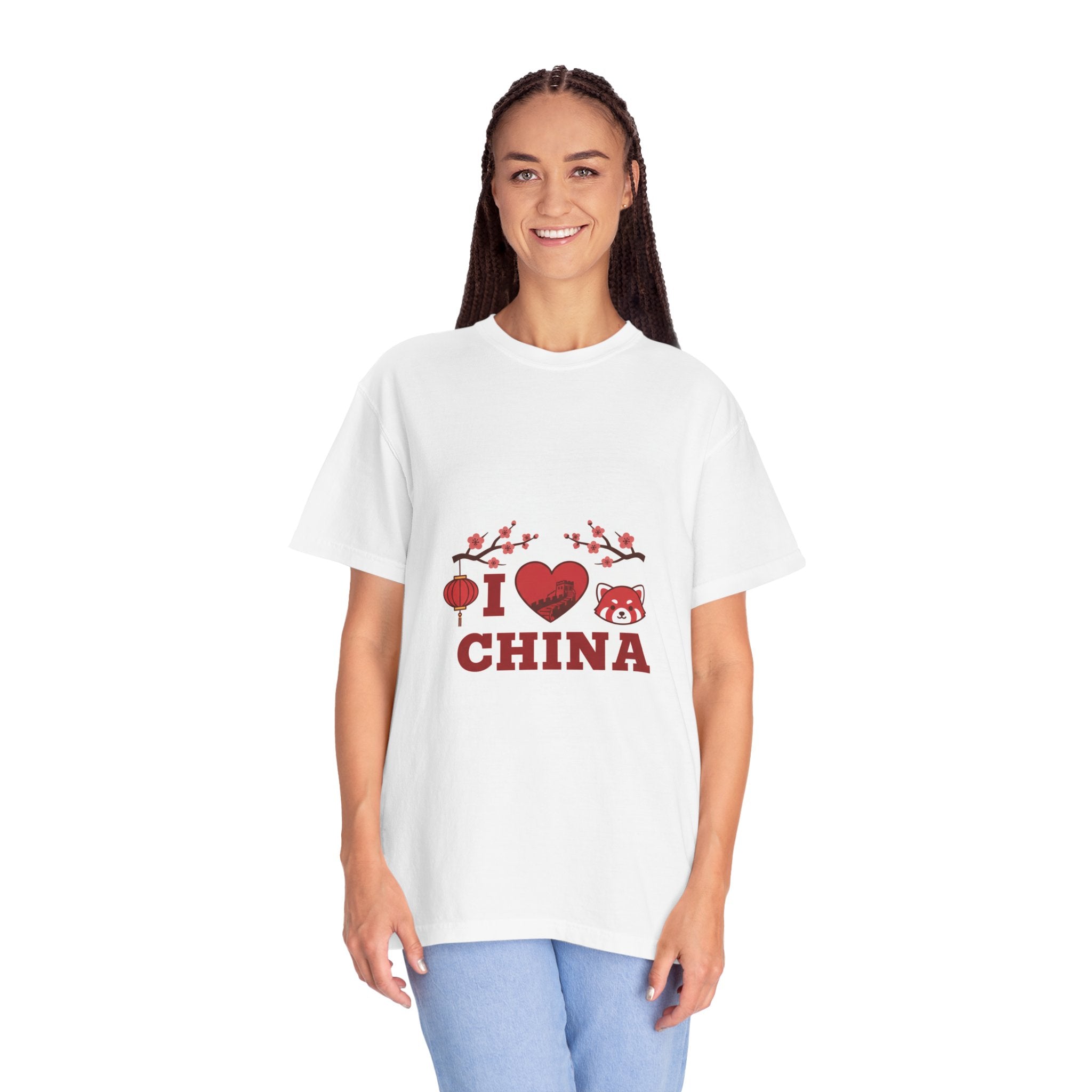 I  China Graphic T-Shirt — Cute Panda & Lantern Travel Souvenir Tee