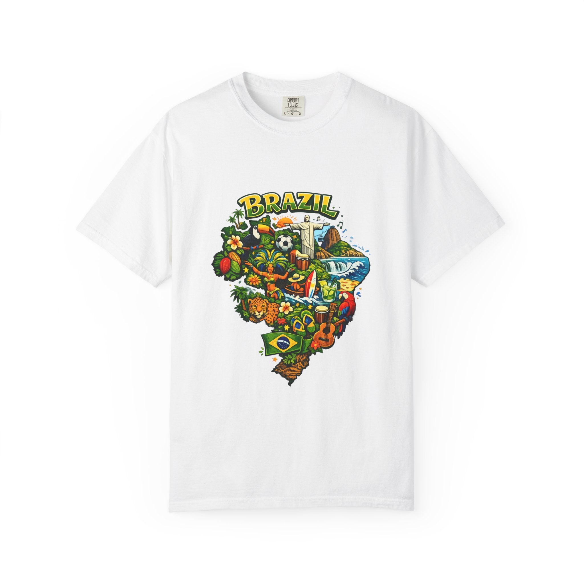 Brazil Map Graphic T-Shirt — Colorful Brazil Travel & Culture Tee