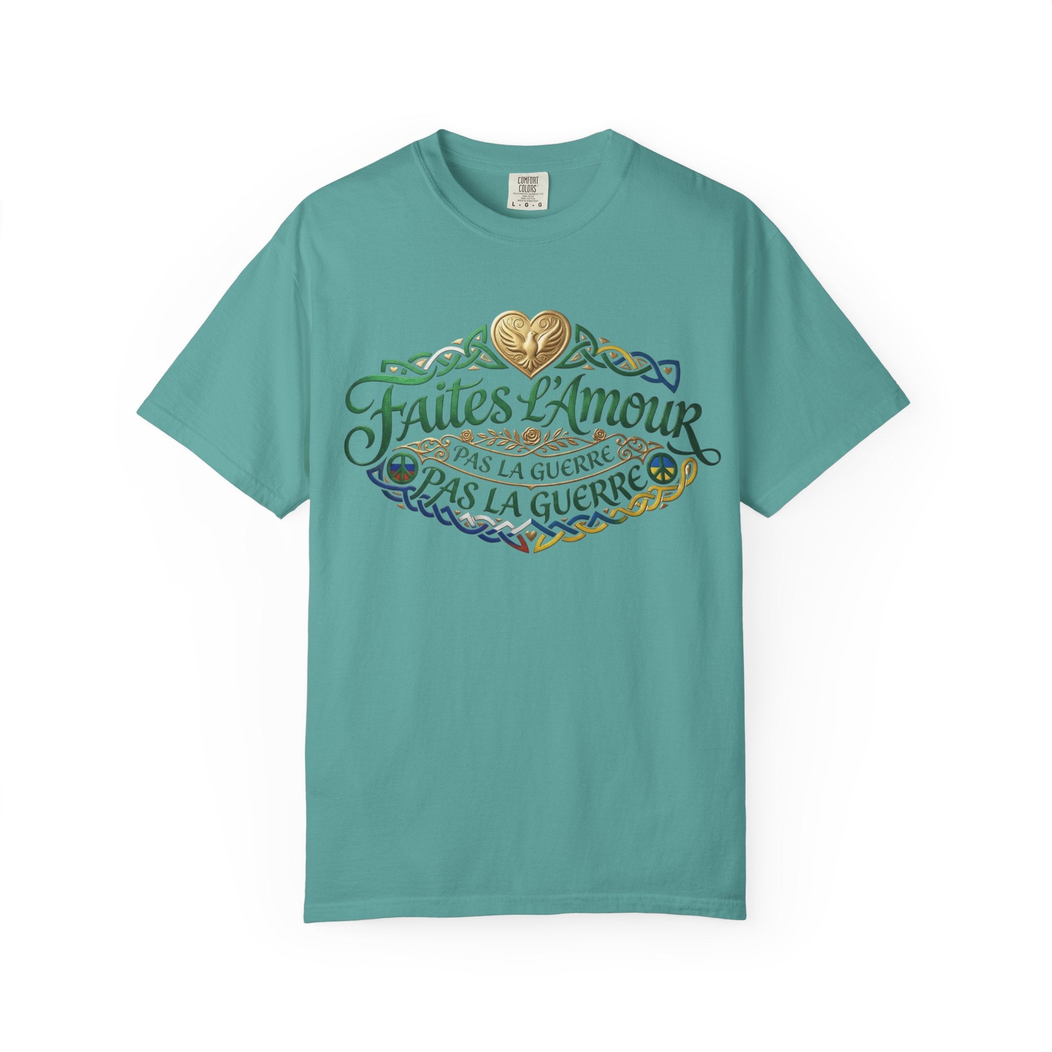 T-Shirt — Faites L'Amour Pas La Guerre Floral Script Graphic Tee