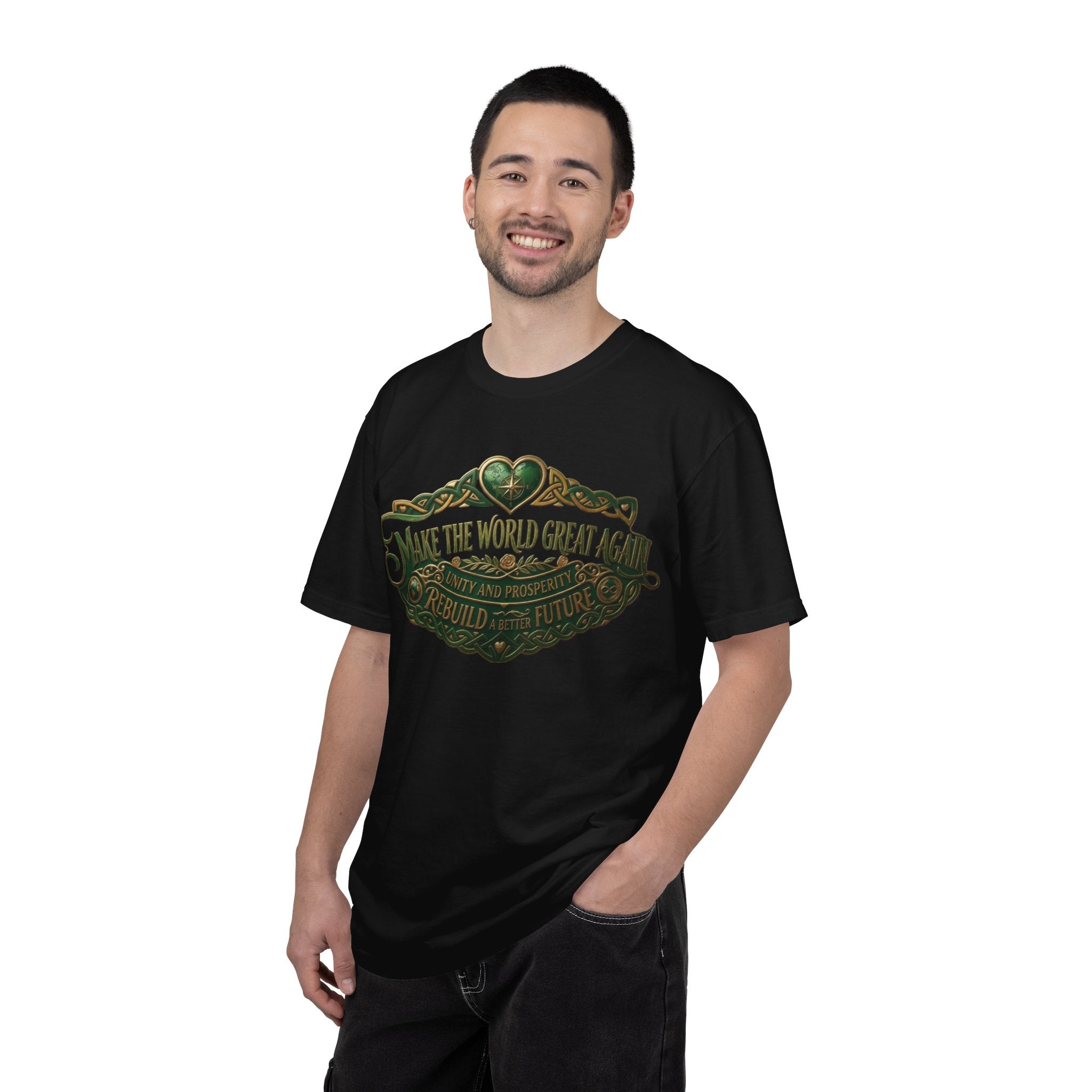 T-Shirt — 'Make the World Great Again' Vintage Green Crest Tee