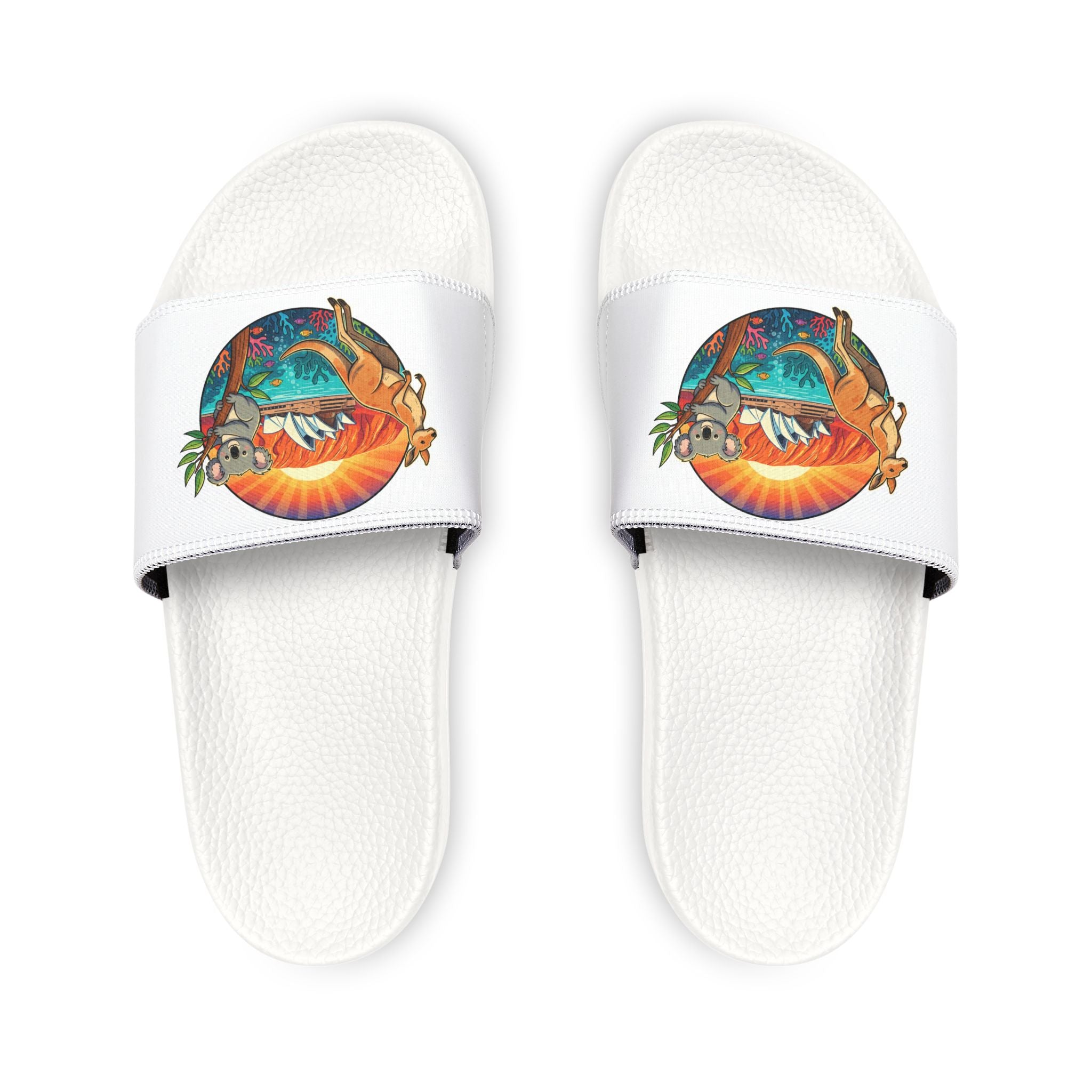 Slide Sandals — Tropical Surf Sun Graphic