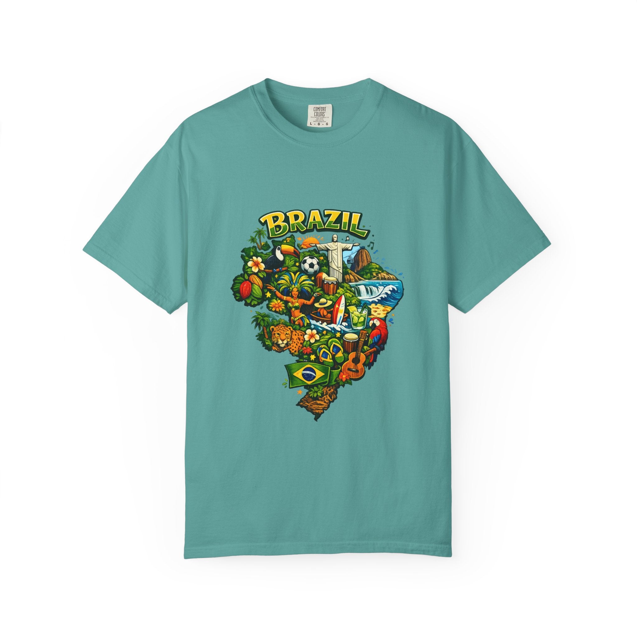 Brazil Map Graphic T-Shirt — Colorful Brazil Travel & Culture Tee