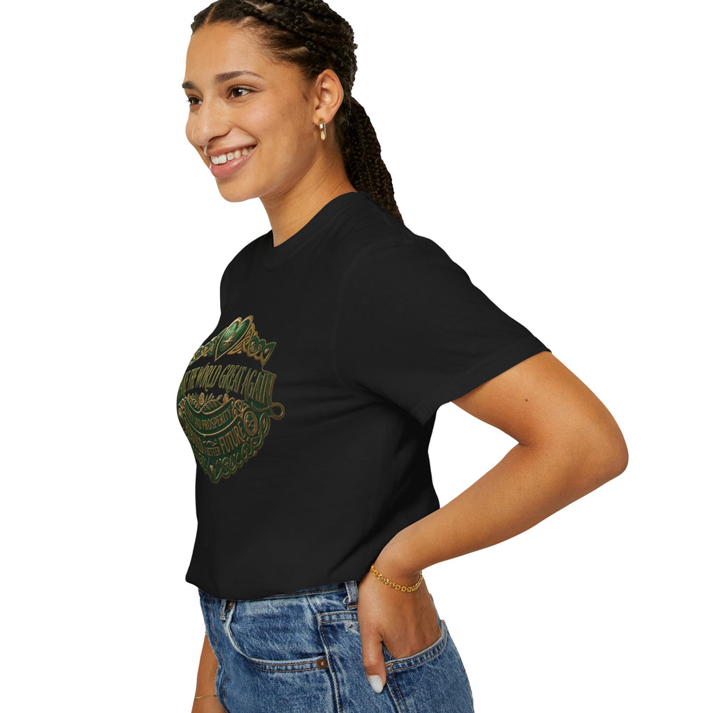 T-Shirt — 'Make the World Great Again' Vintage Green Crest Tee