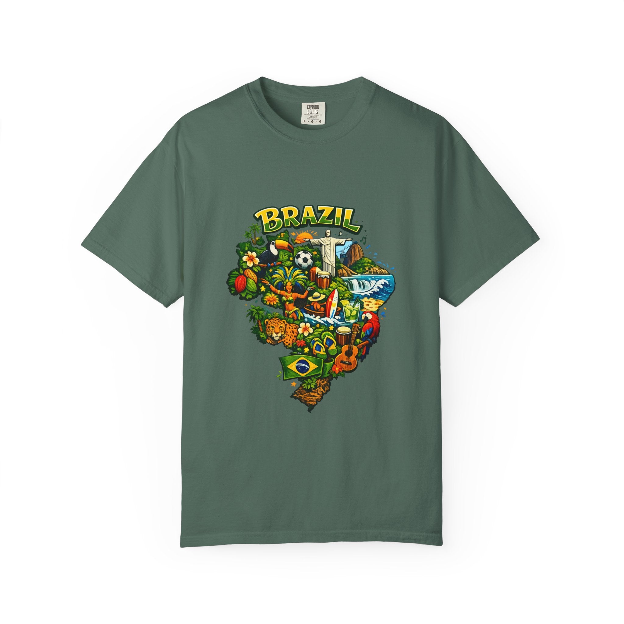 Brazil Map Graphic T-Shirt — Colorful Brazil Travel & Culture Tee