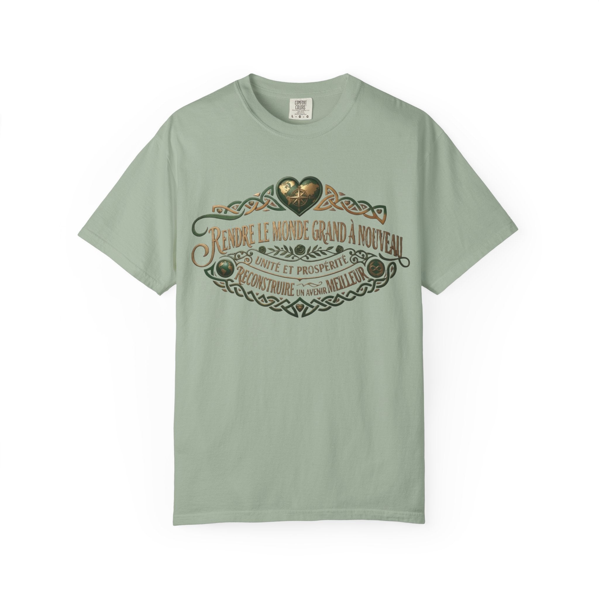 French Blessing T-Shirt — "Rendre le monde grand à nouveau" Vintage Heart Design