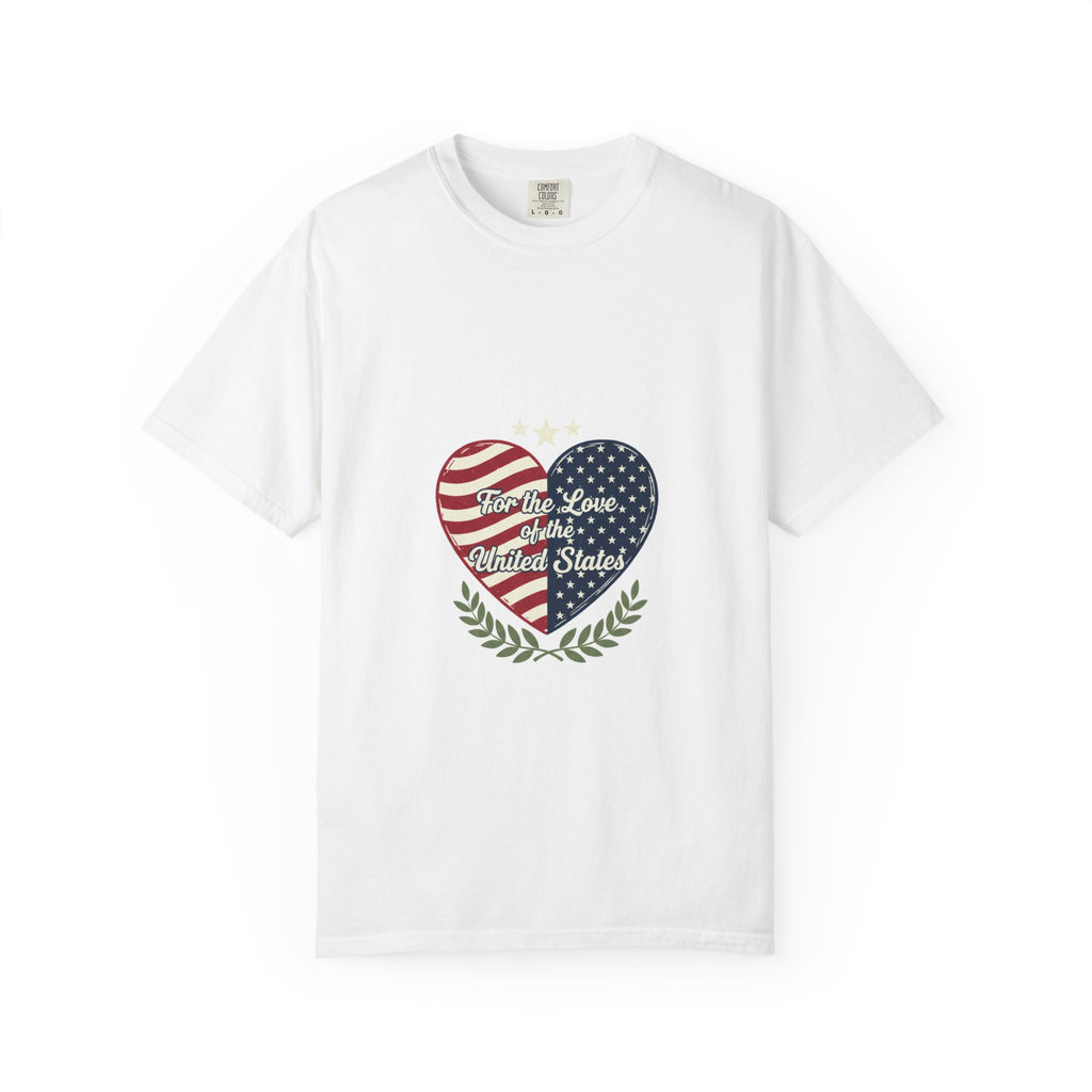 T-shirt Cœur Patriotique – Motif Drapeau « Pour l’Amour des États-Unis » 