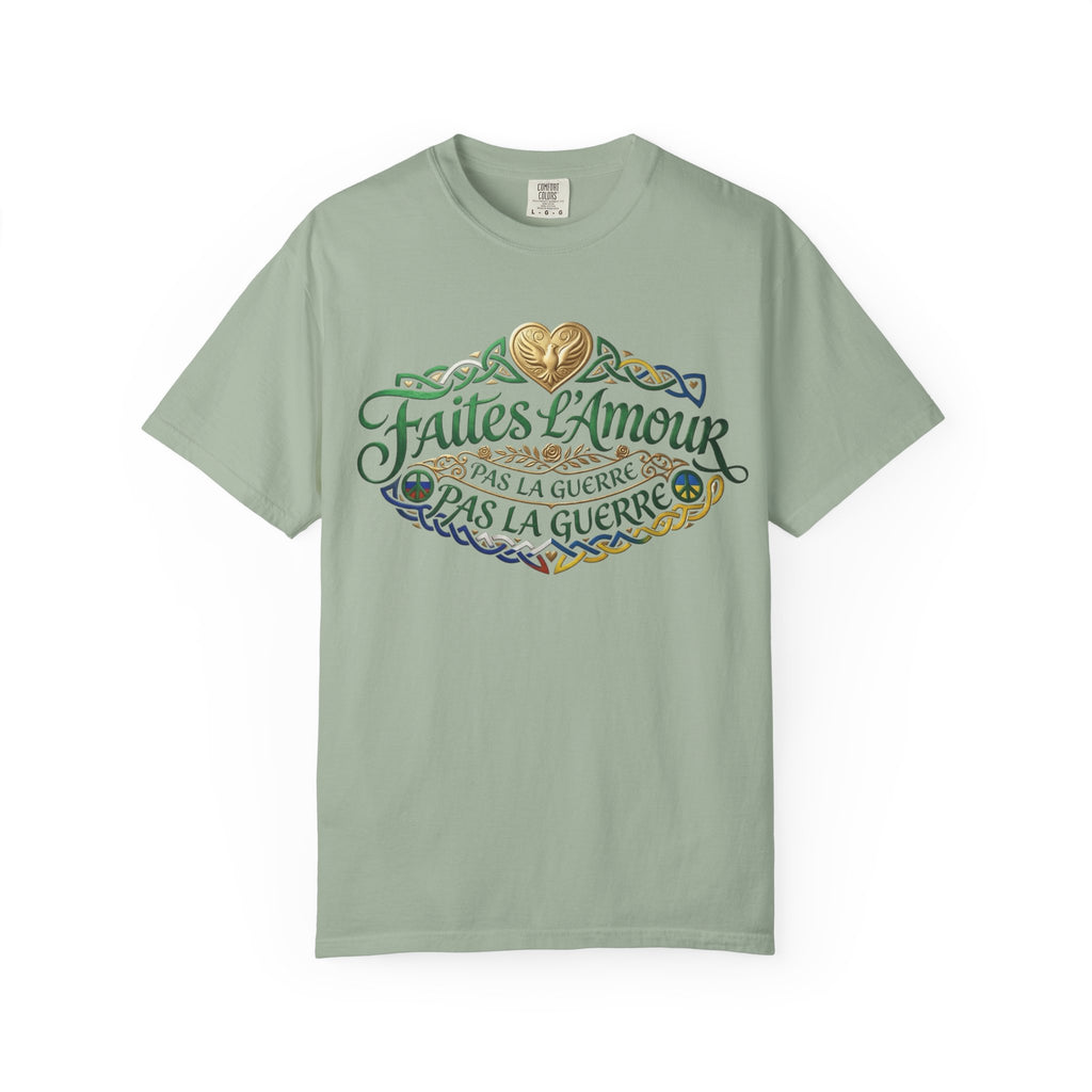 T-Shirt — Faites L'Amour Pas La Guerre Floral Script Graphic Tee