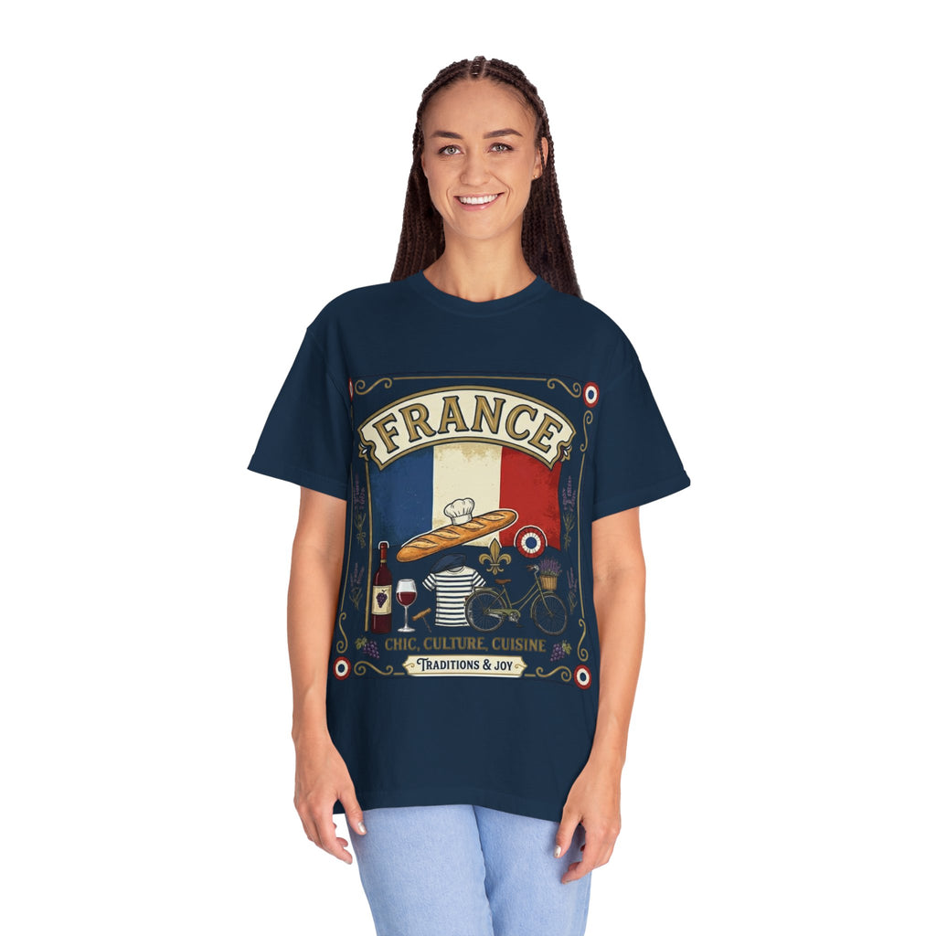 France Vintage Travel T-Shirt — Chic Culture Cuisine Design