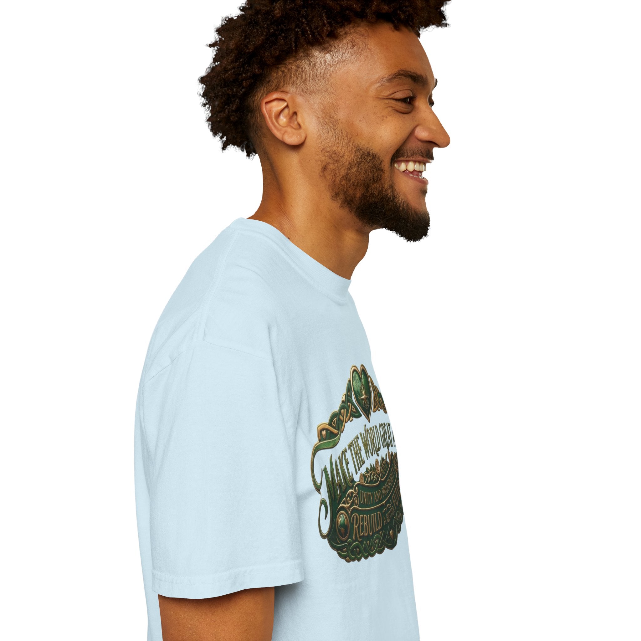 T-Shirt — 'Make the World Great Again' Vintage Green Crest Tee