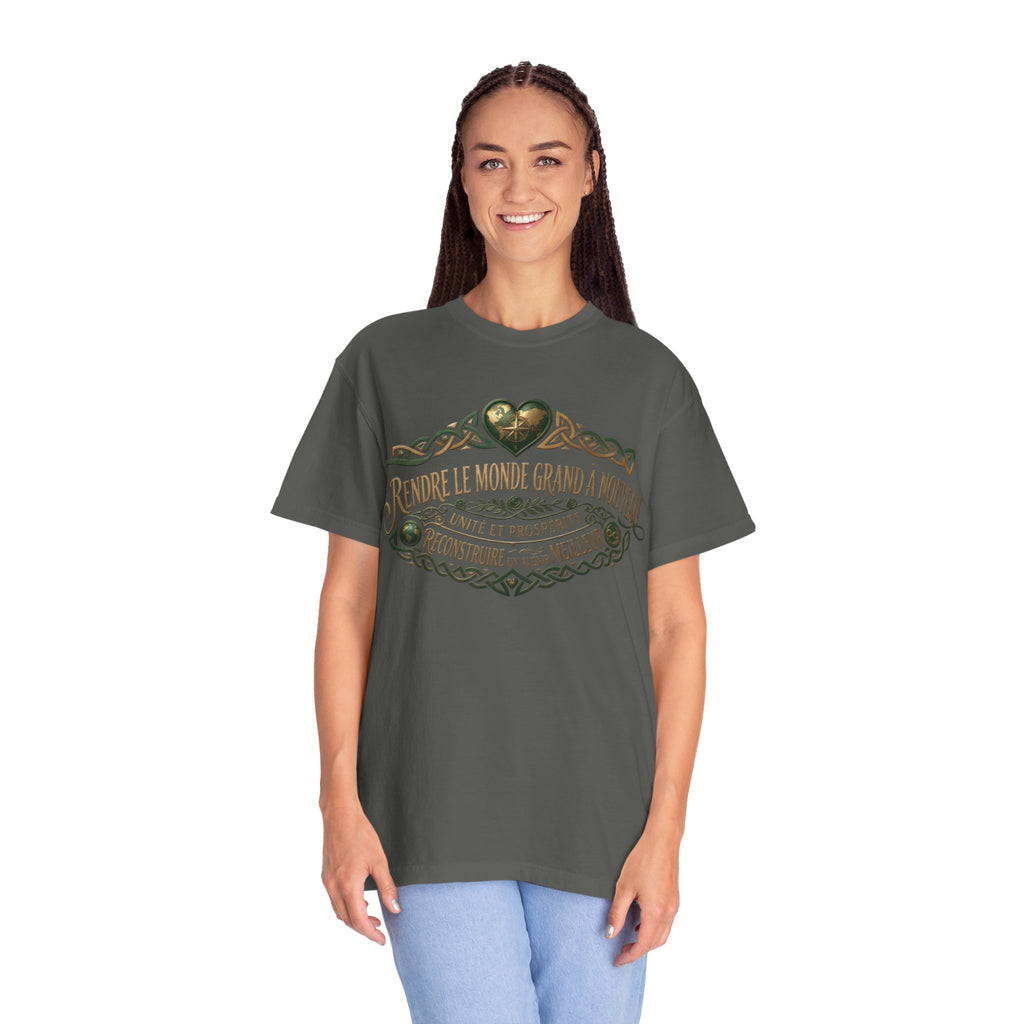 French Blessing T-Shirt — "Rendre le monde grand à nouveau" Vintage Heart Design