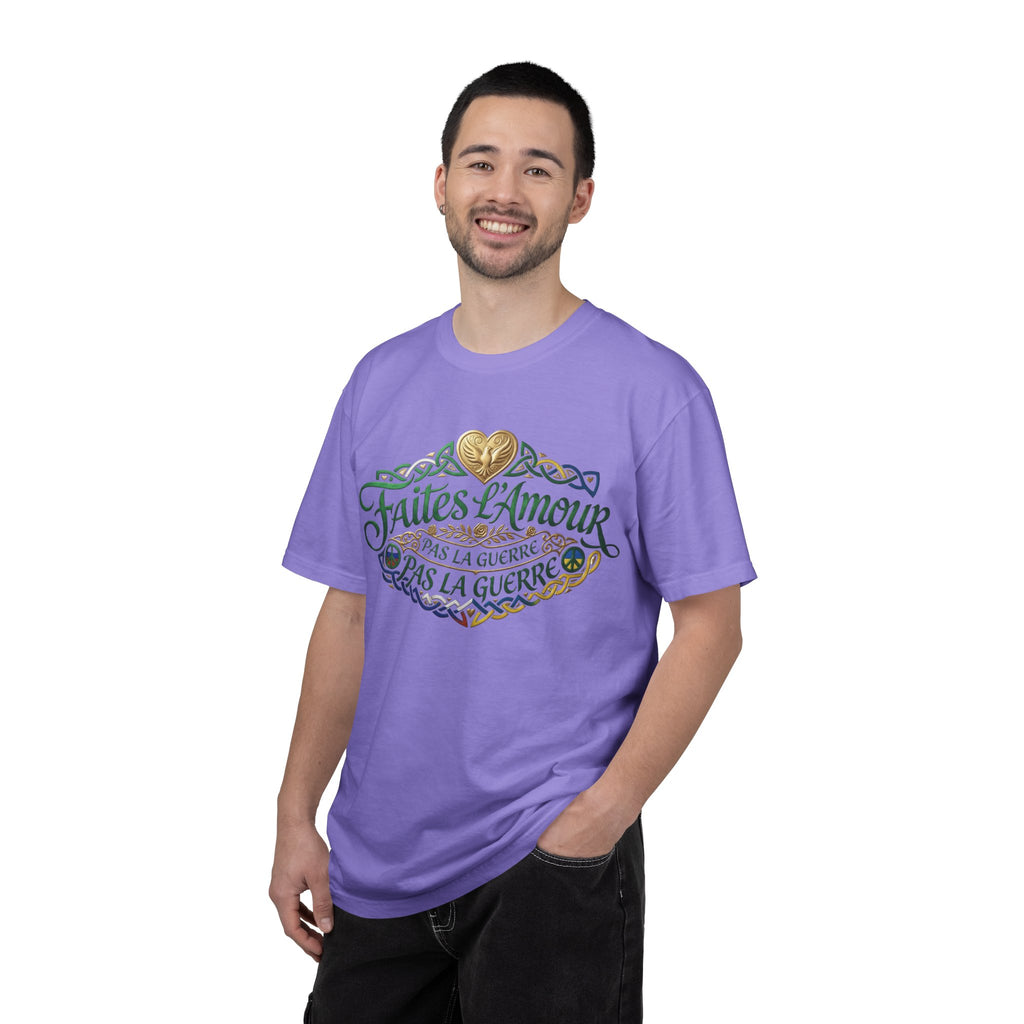T-Shirt — Faites L'Amour Pas La Guerre Floral Script Graphic Tee