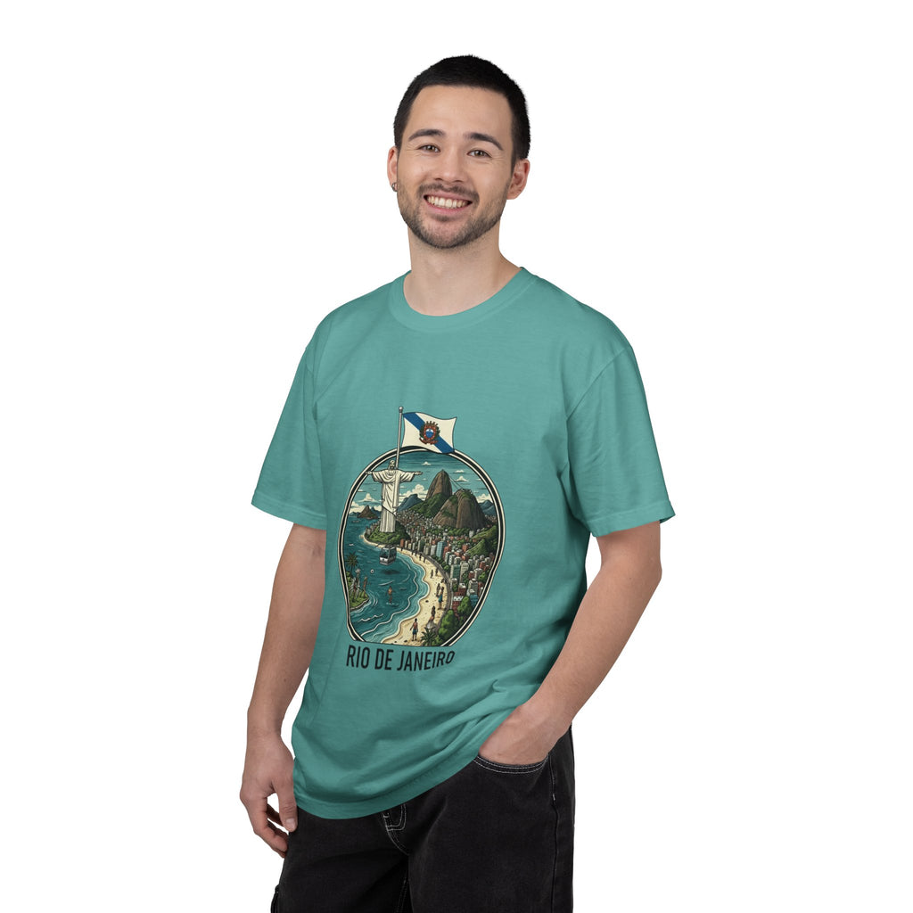 Rio de Janeiro Vintage Travel T-Shirt — Copacabana & Christ the Redeemer Graphic