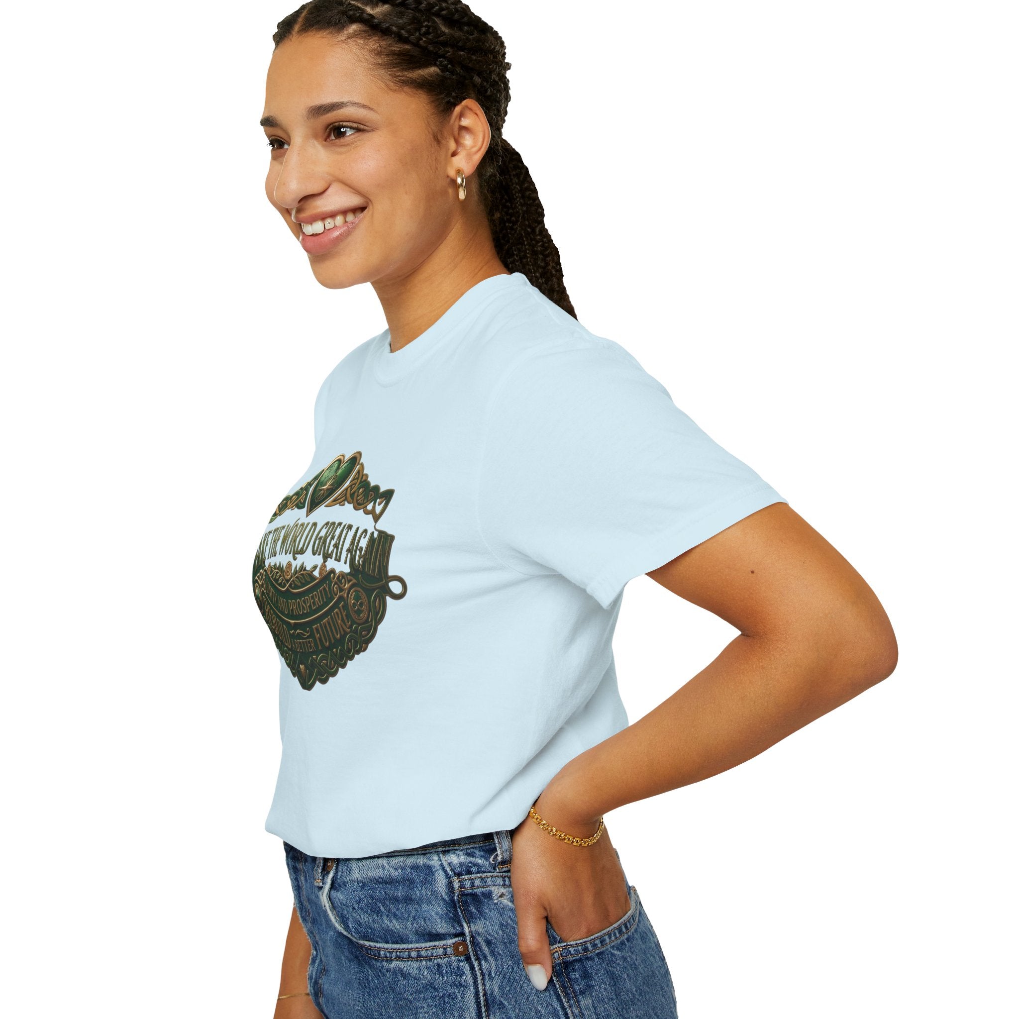 T-Shirt — 'Make the World Great Again' Vintage Green Crest Tee