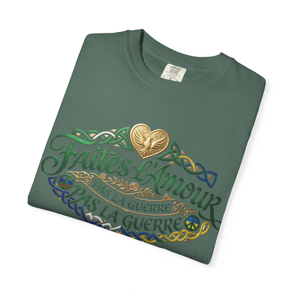 T-Shirt — Faites L'Amour Pas La Guerre Floral Script Graphic Tee