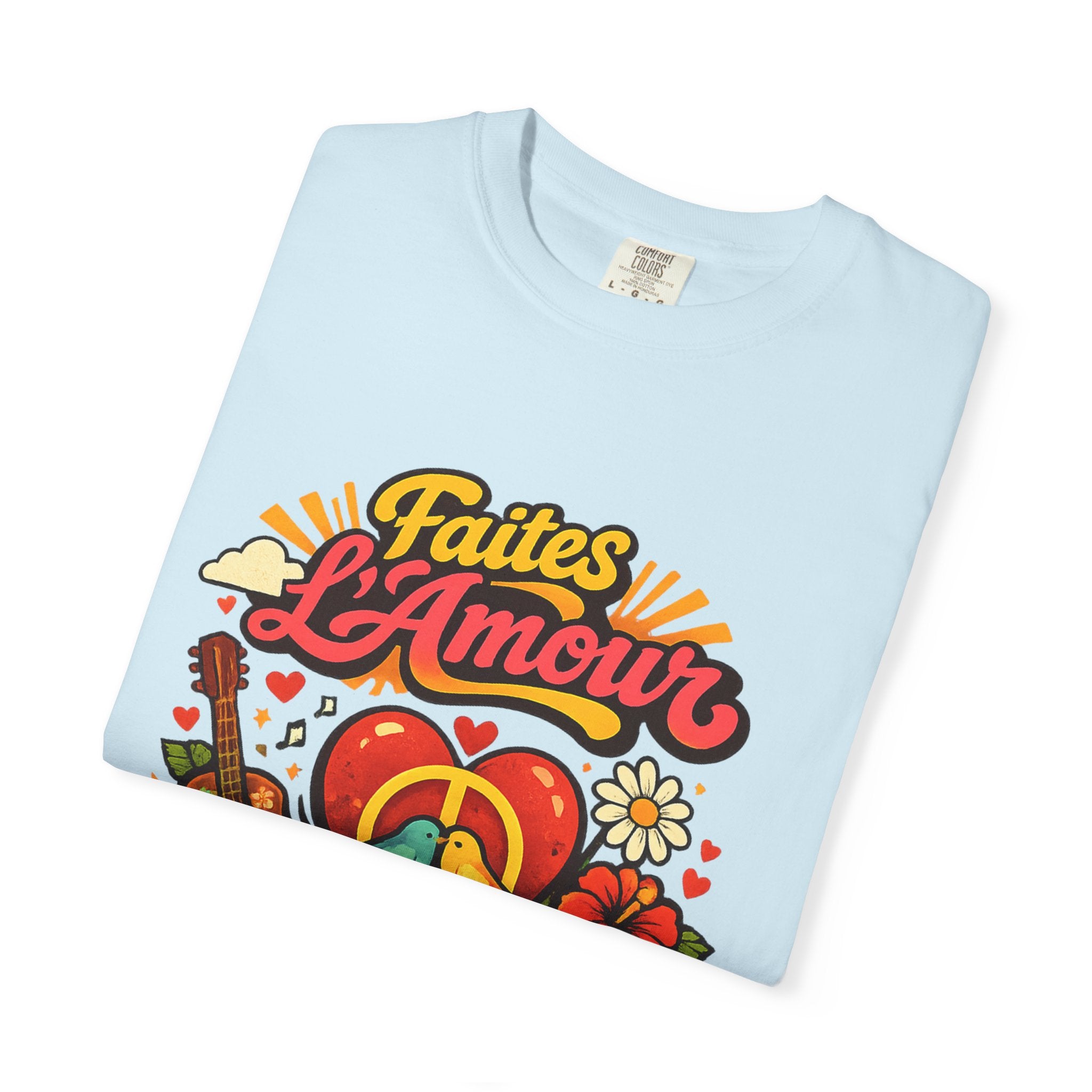 T-Shirt — Faites L'Amour Pas La Guerre Retro Peace Floral Design