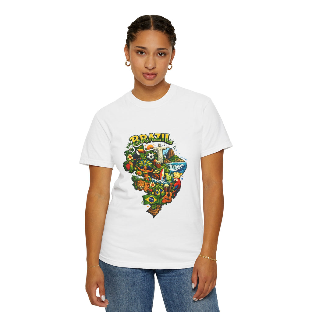Brazil Map Graphic T-Shirt — Colorful Brazil Travel & Culture Tee