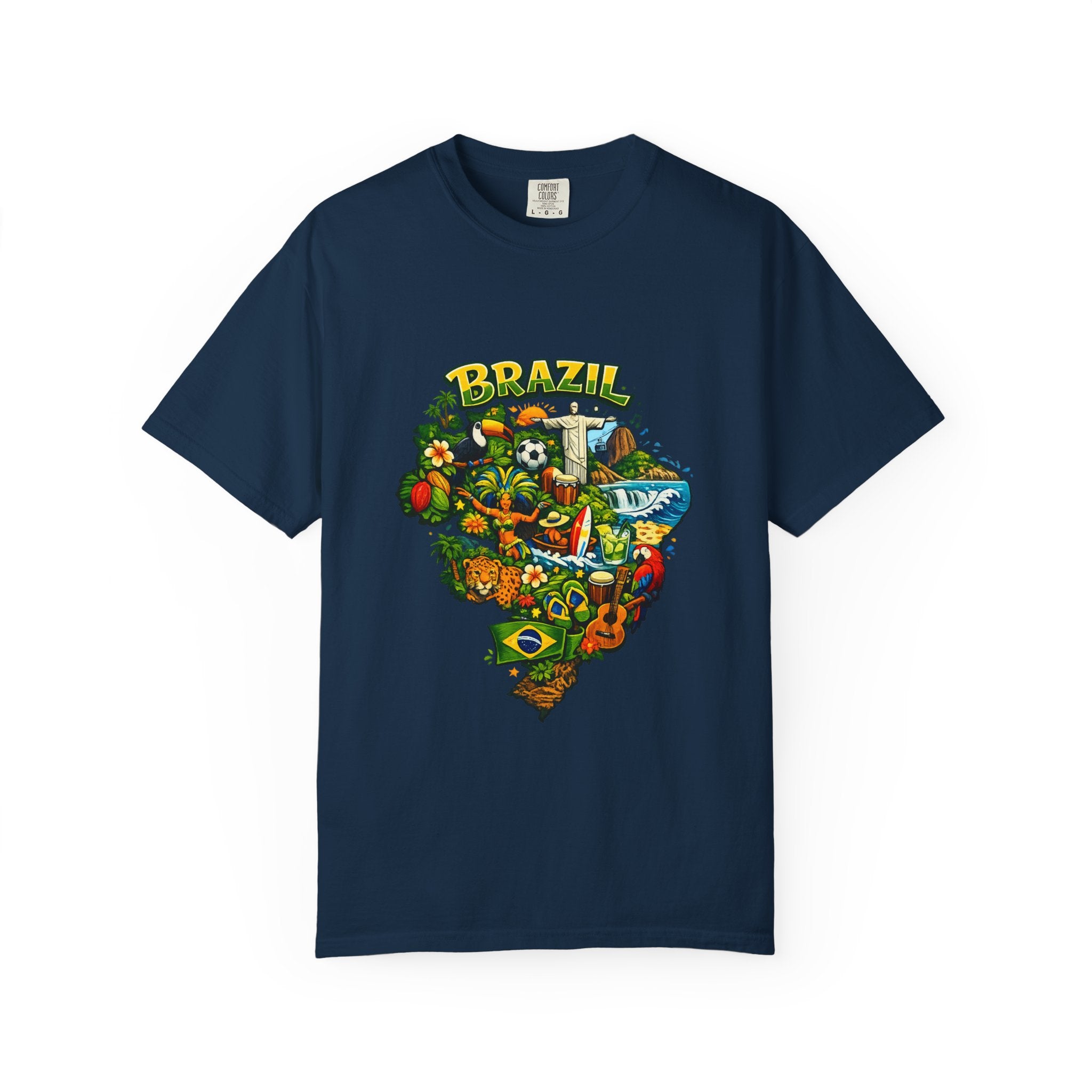 Brazil Map Graphic T-Shirt — Colorful Brazil Travel & Culture Tee