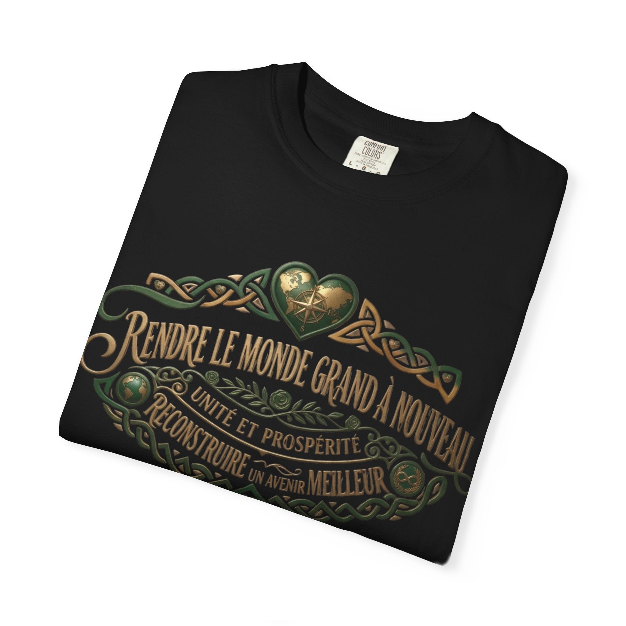 French Blessing T-Shirt — "Rendre le monde grand à nouveau" Vintage Heart Design