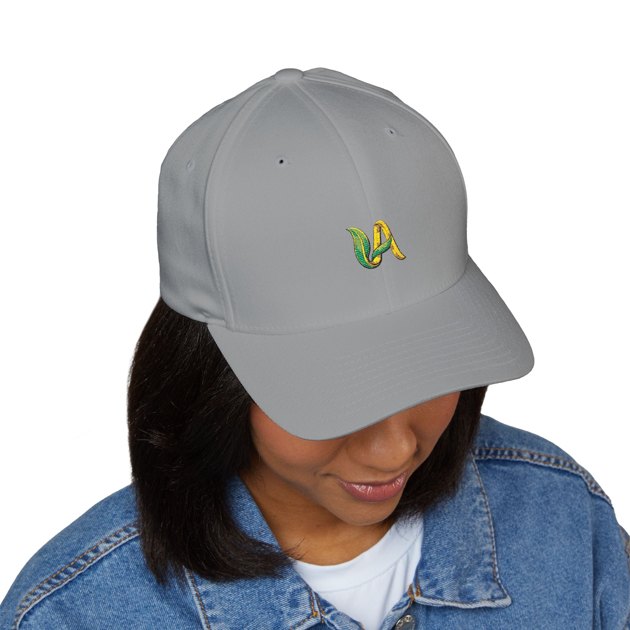 Embroidered 'UA UnikÂme Favicon ' Wave Logo Cap — White Structured Closed-Back Hat