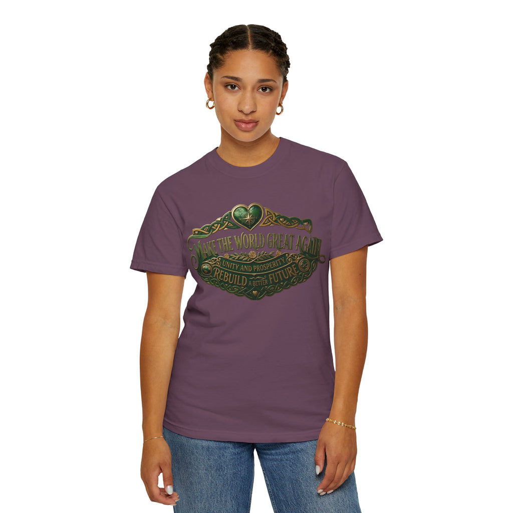 T-Shirt — 'Make the World Great Again' Vintage Green Crest Tee