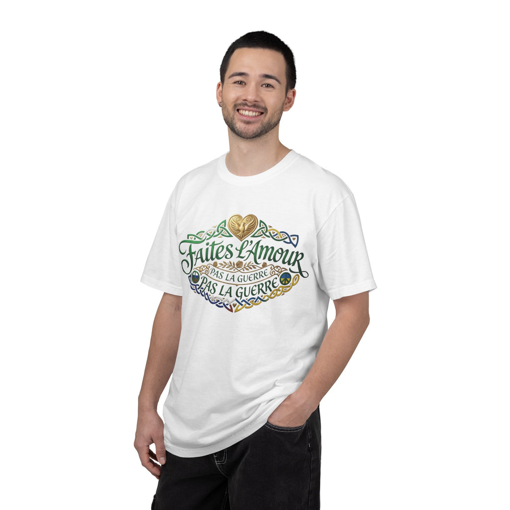 T-Shirt — Faites L'Amour Pas La Guerre Floral Script Graphic Tee
