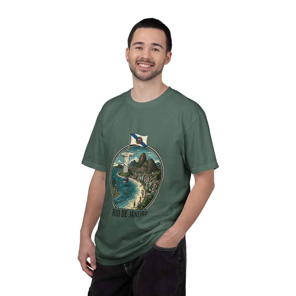 Rio de Janeiro Vintage Travel T-Shirt — Copacabana & Christ the Redeemer Graphic