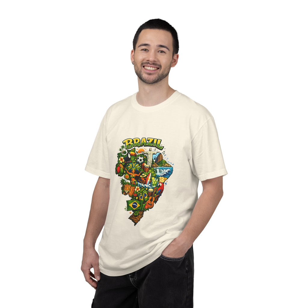 Brazil Map Graphic T-Shirt — Colorful Brazil Travel & Culture Tee