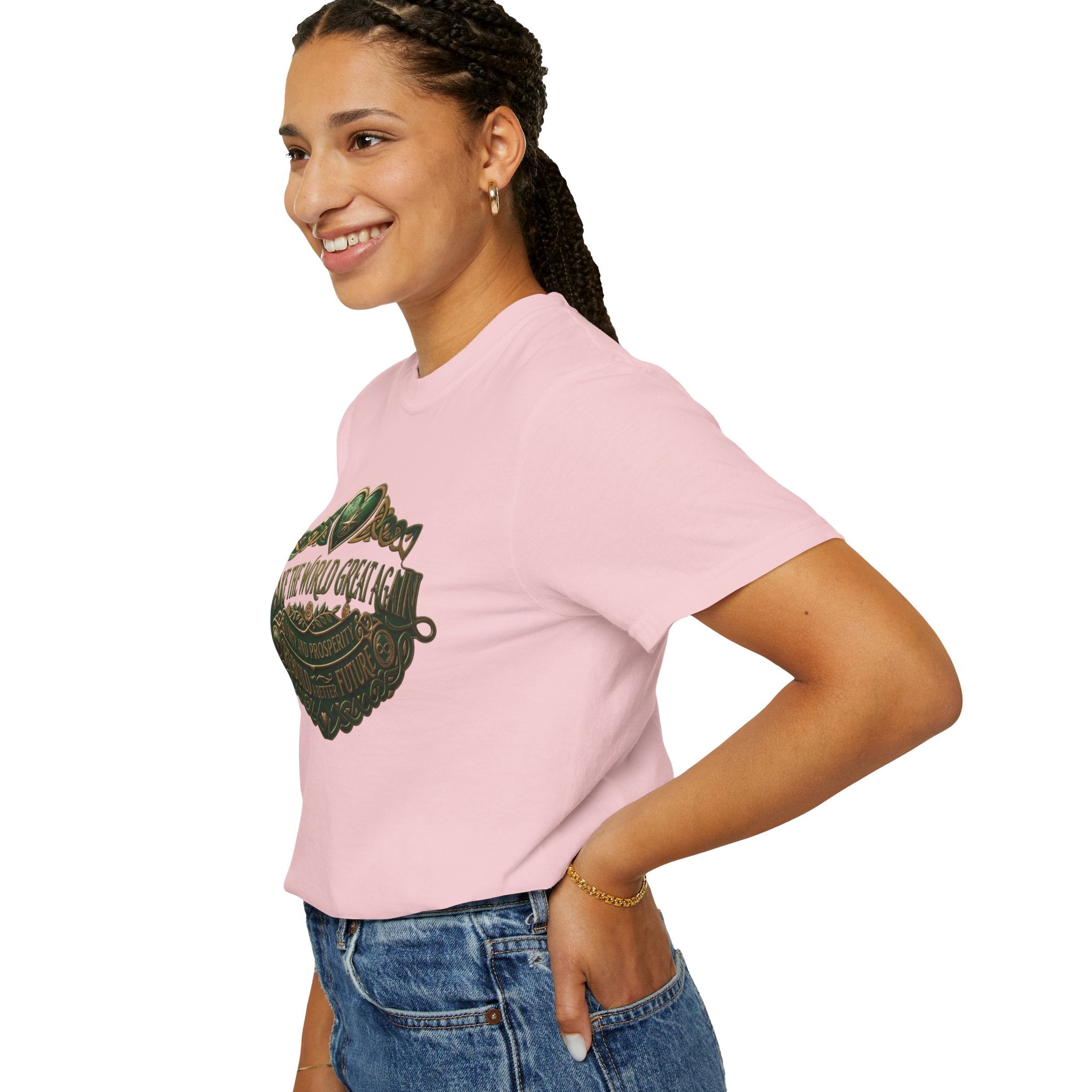 T-Shirt — 'Make the World Great Again' Vintage Green Crest Tee