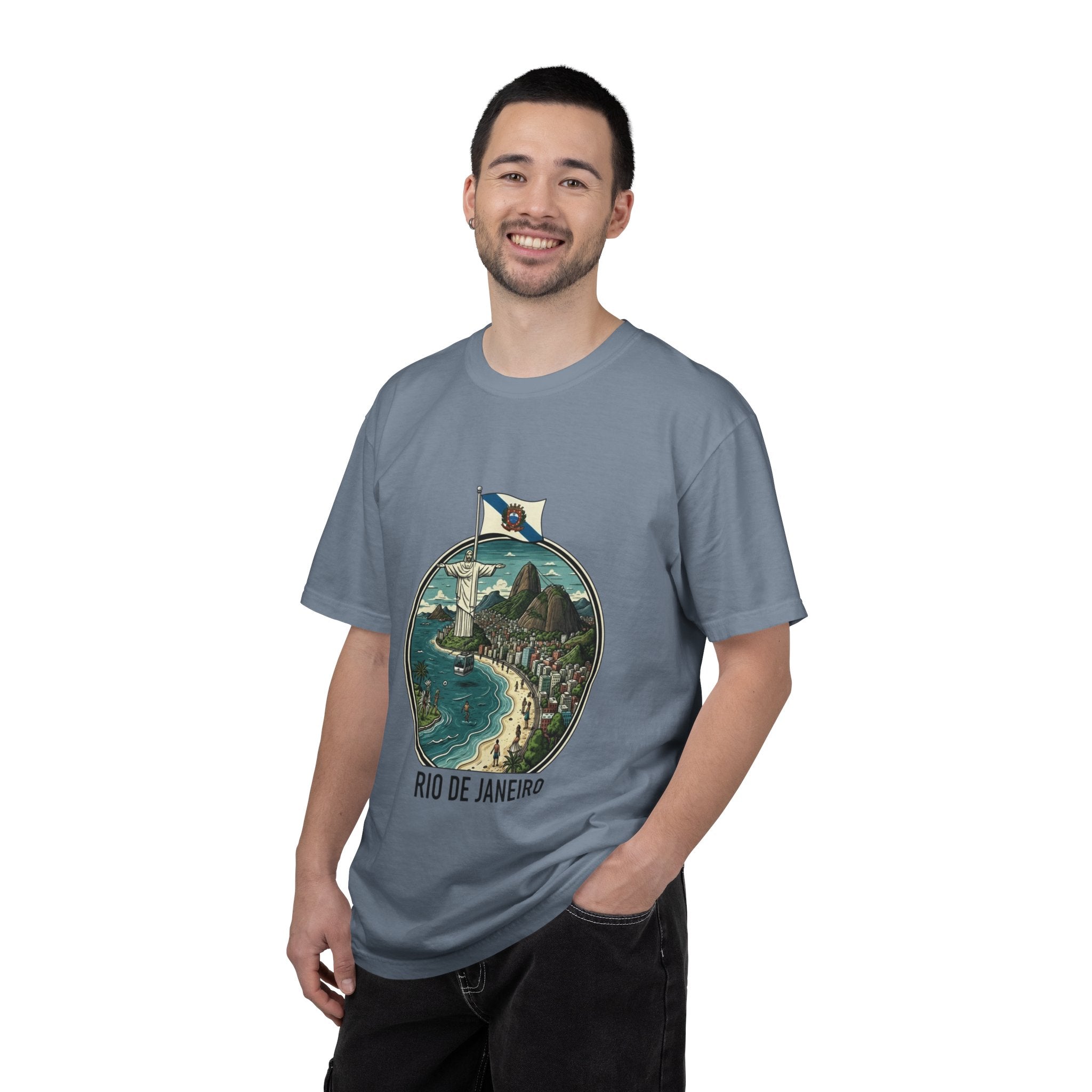 Rio de Janeiro Vintage Travel T-Shirt — Copacabana & Christ the Redeemer Graphic