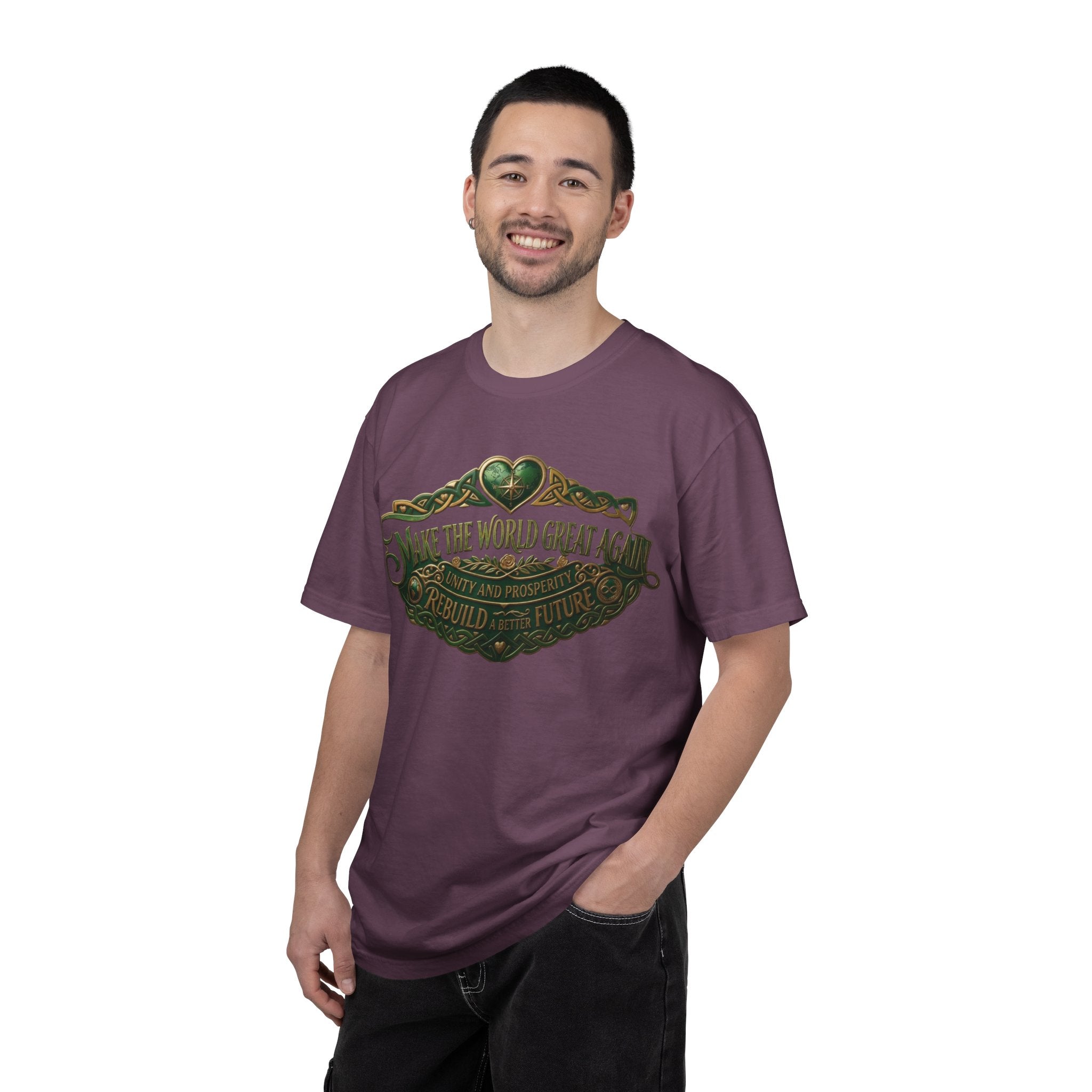 T-Shirt — 'Make the World Great Again' Vintage Green Crest Tee