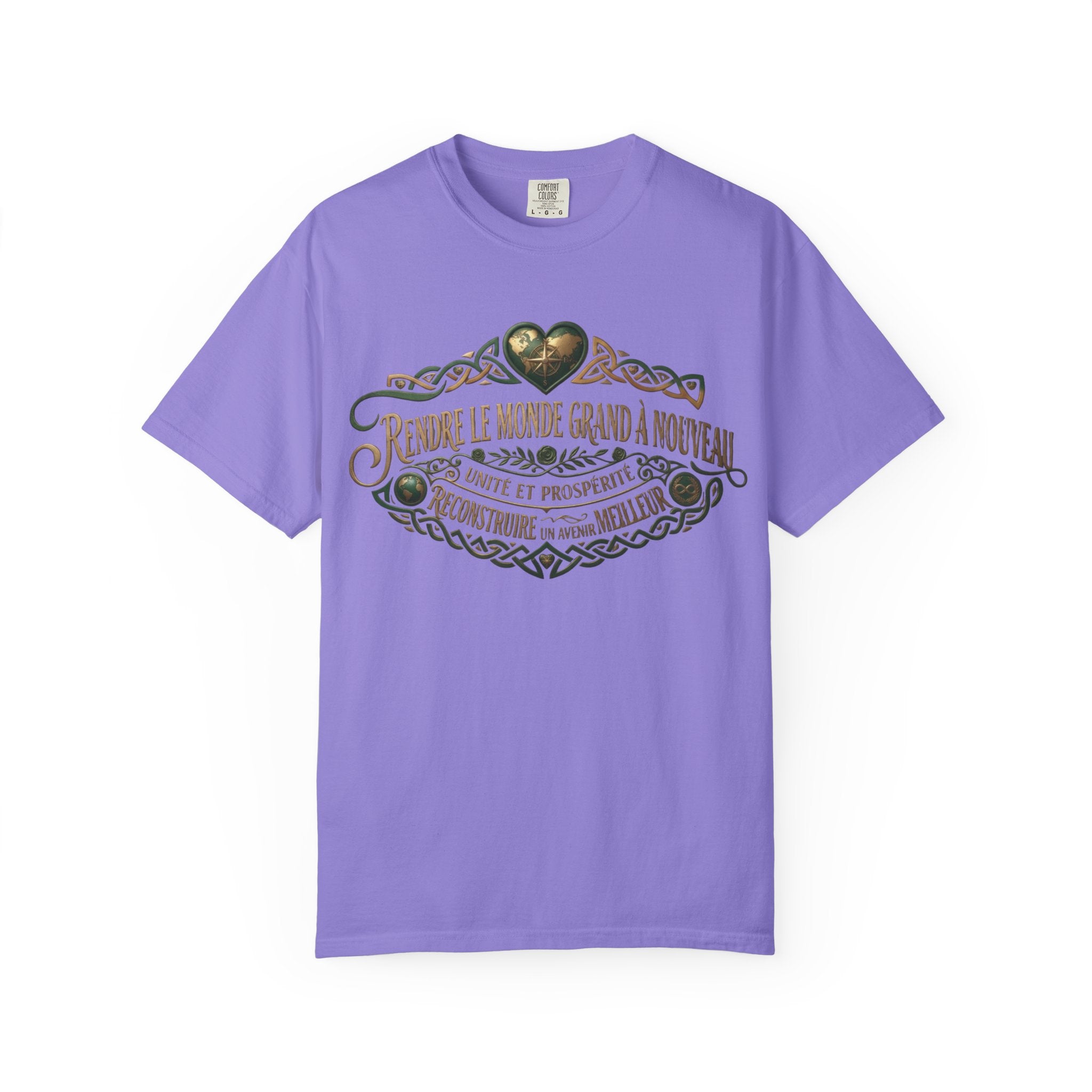 French Blessing T-Shirt — "Rendre le monde grand à nouveau" Vintage Heart Design