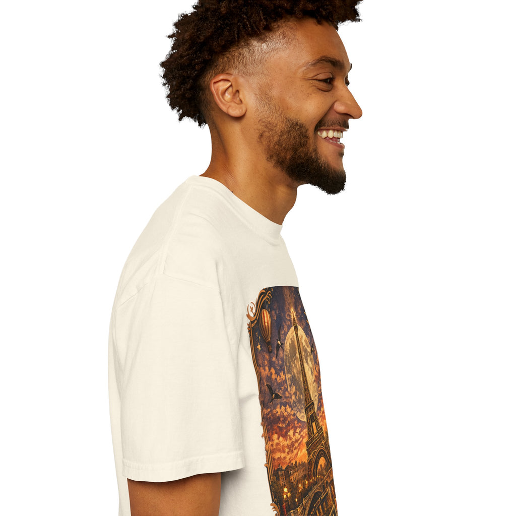 Eiffel Tower Paris Vintage Travel T-Shirt — Moonlit Scenic Souvenir Tee