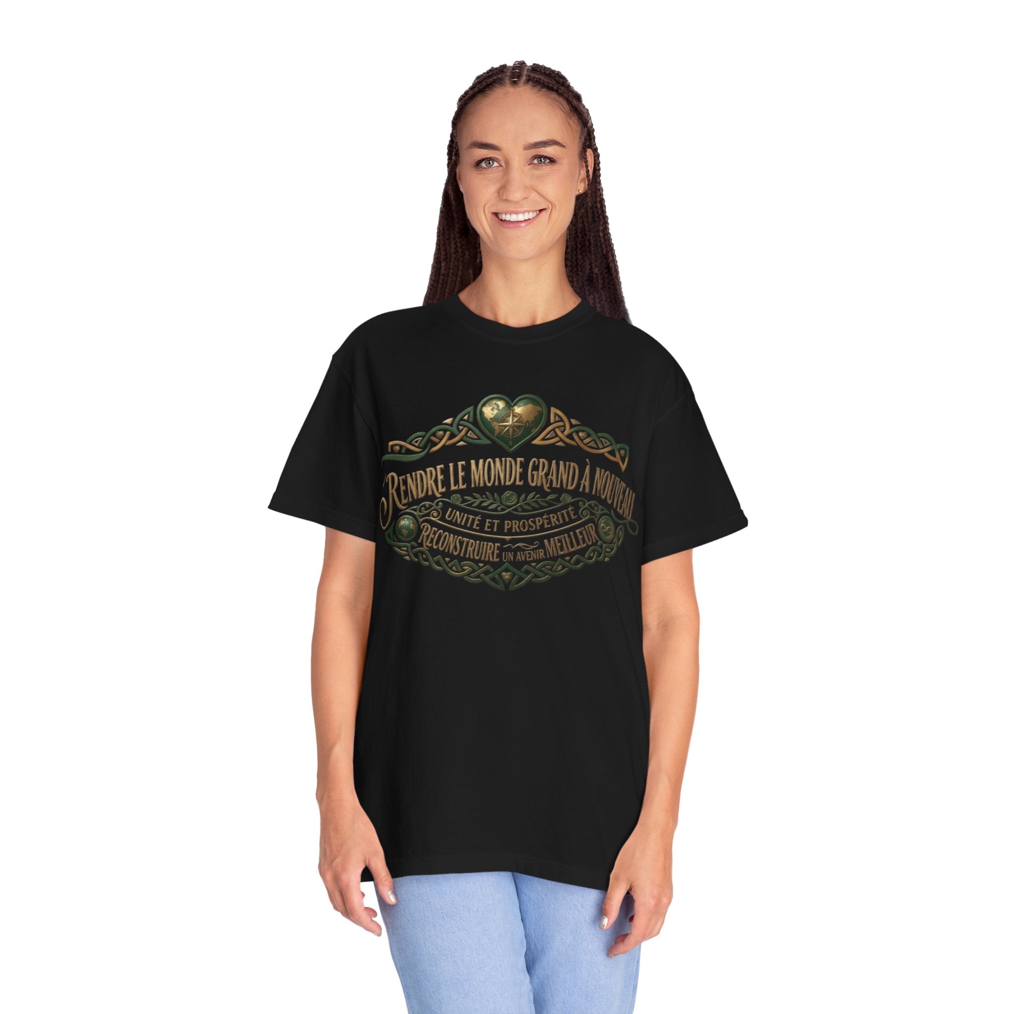 French Blessing T-Shirt — "Rendre le monde grand à nouveau" Vintage Heart Design