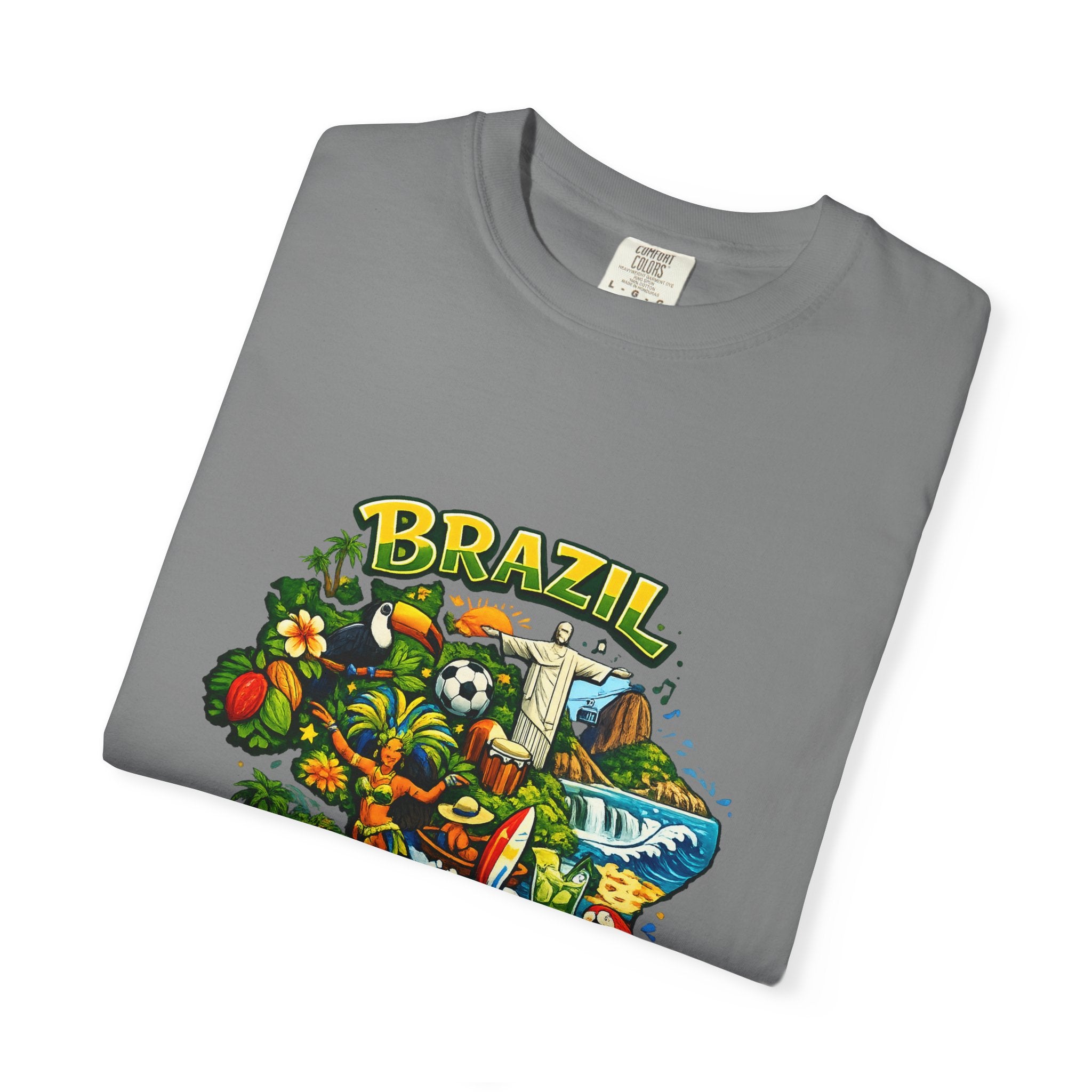 Brazil Map Graphic T-Shirt — Colorful Brazil Travel & Culture Tee