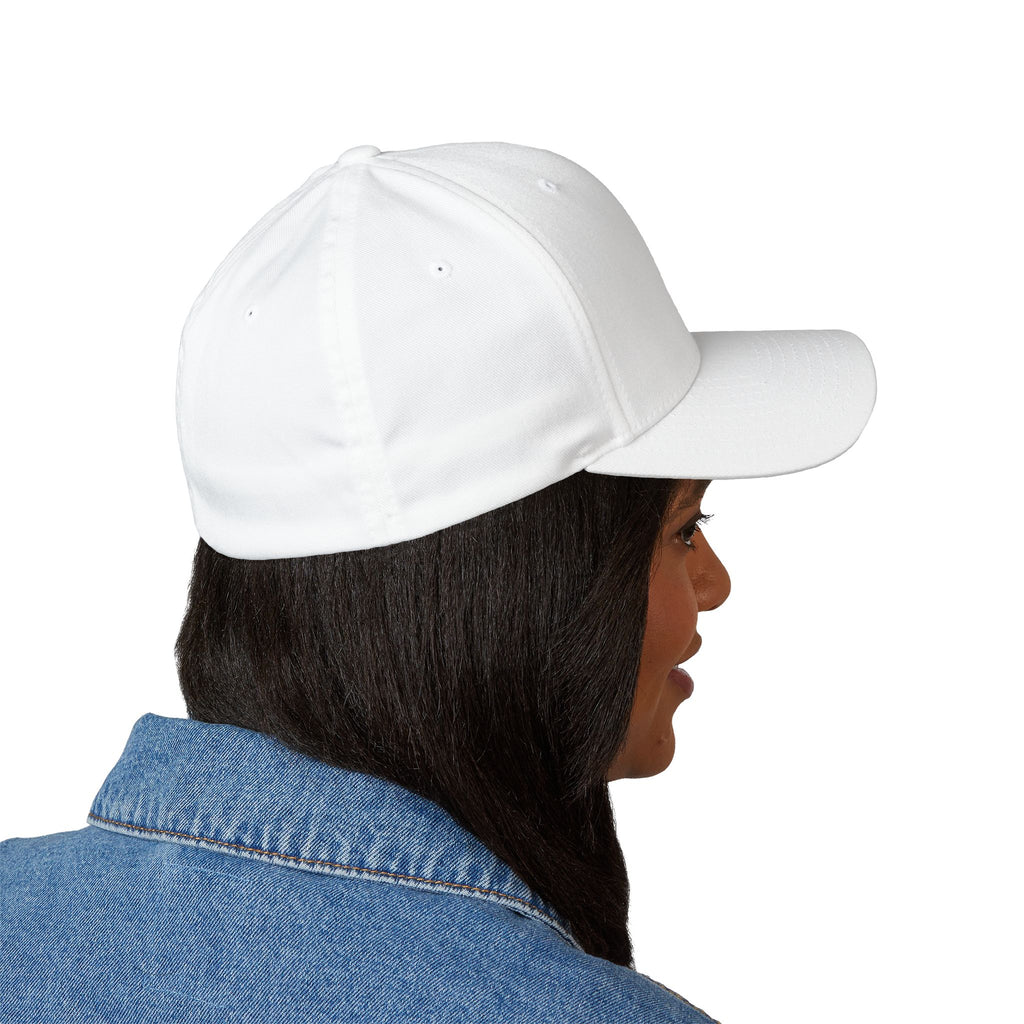 Embroidered 'UA UnikÂme Favicon ' Wave Logo Cap — White Structured Closed-Back Hat