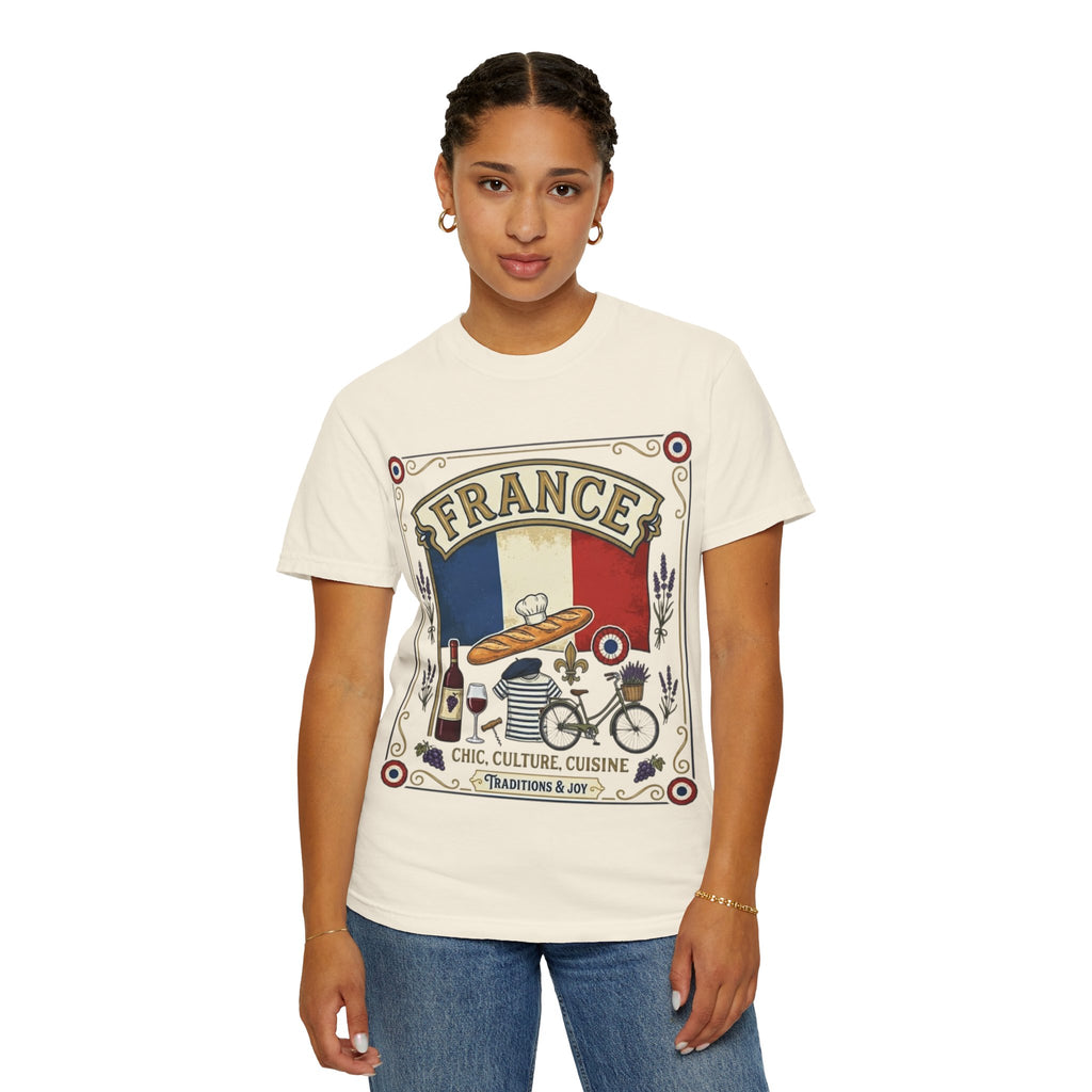 France Vintage Travel T-Shirt — Chic Culture Cuisine Design