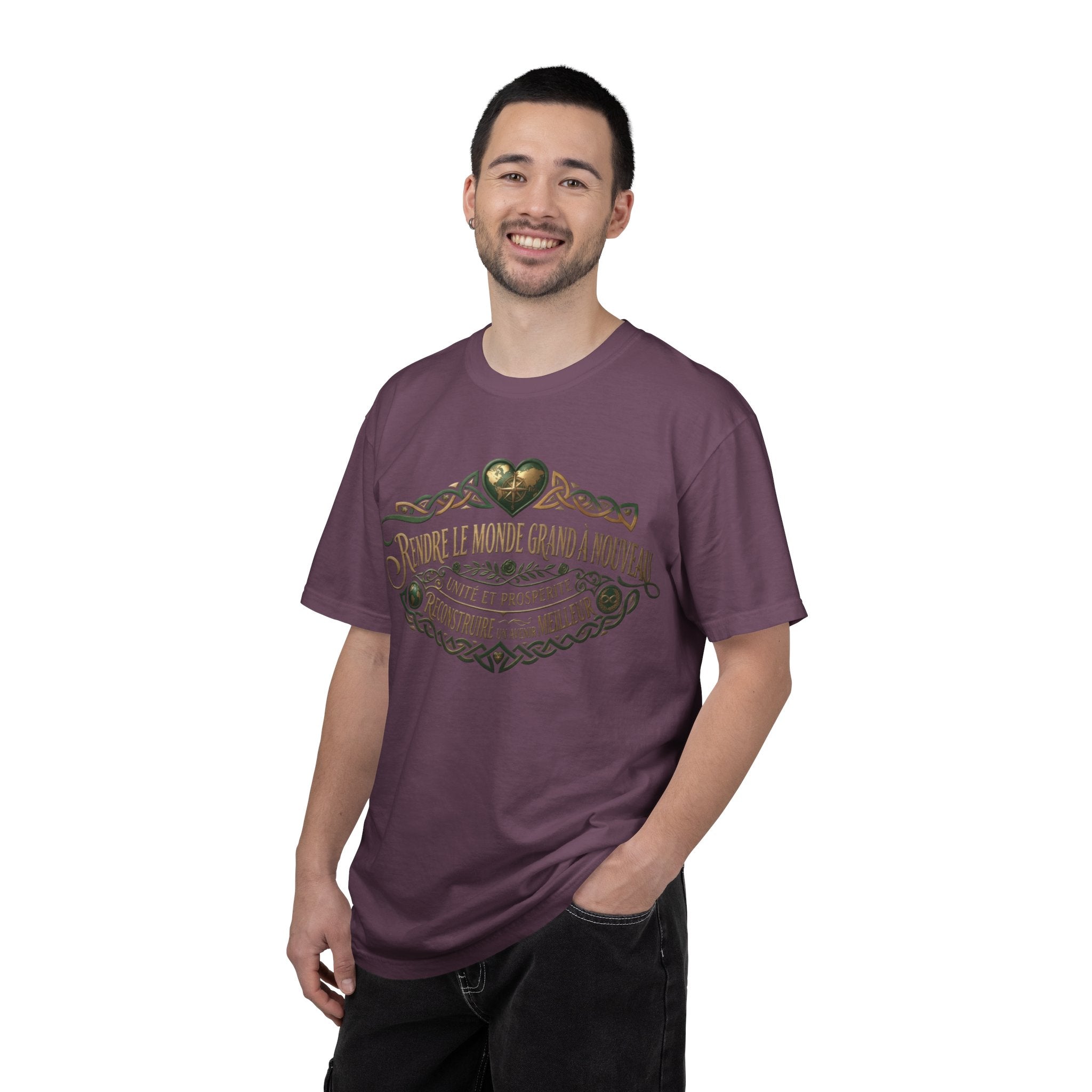 French Blessing T-Shirt — "Rendre le monde grand à nouveau" Vintage Heart Design