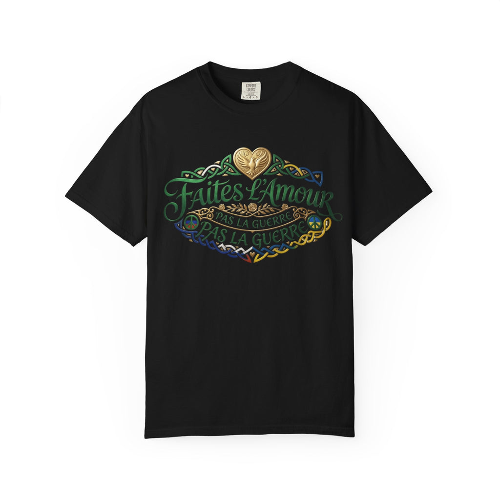 T-Shirt — Faites L'Amour Pas La Guerre Floral Script Graphic Tee