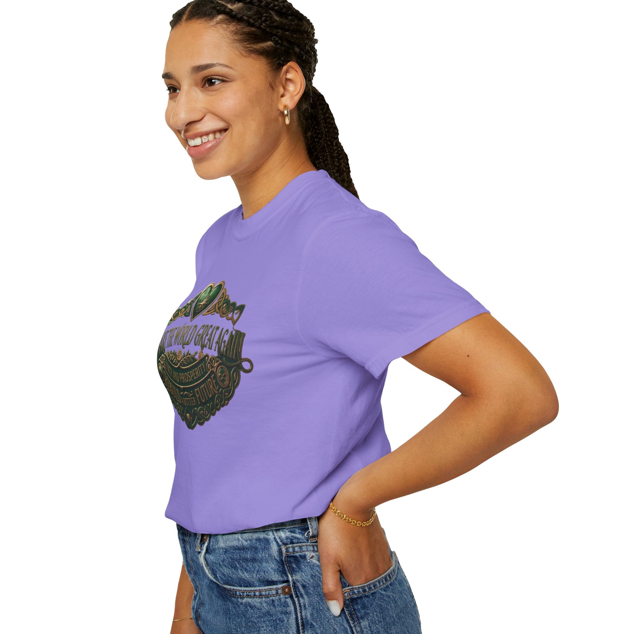T-Shirt — 'Make the World Great Again' Vintage Green Crest Tee