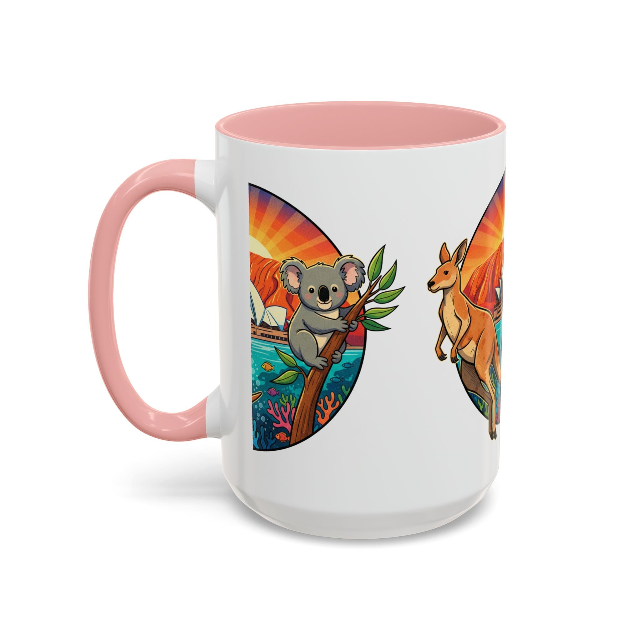 Australian Sunset Coffee Mug — Kangaroo & Koala Sydney Opera House Design