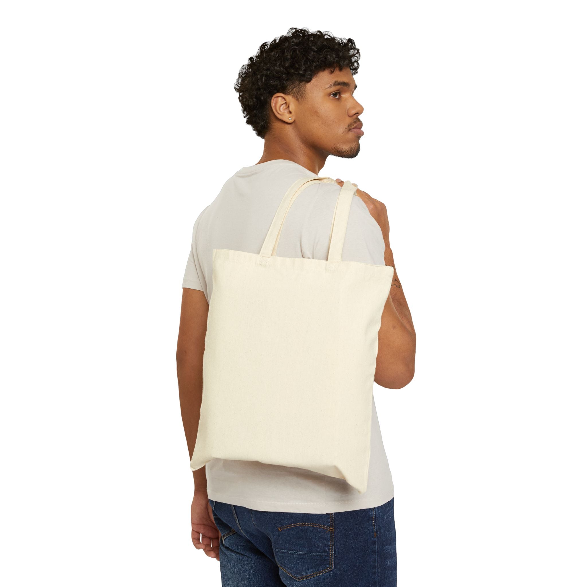Canvas Tote Bag — Earth Embrace Illustration Eco-Friendly Shopper