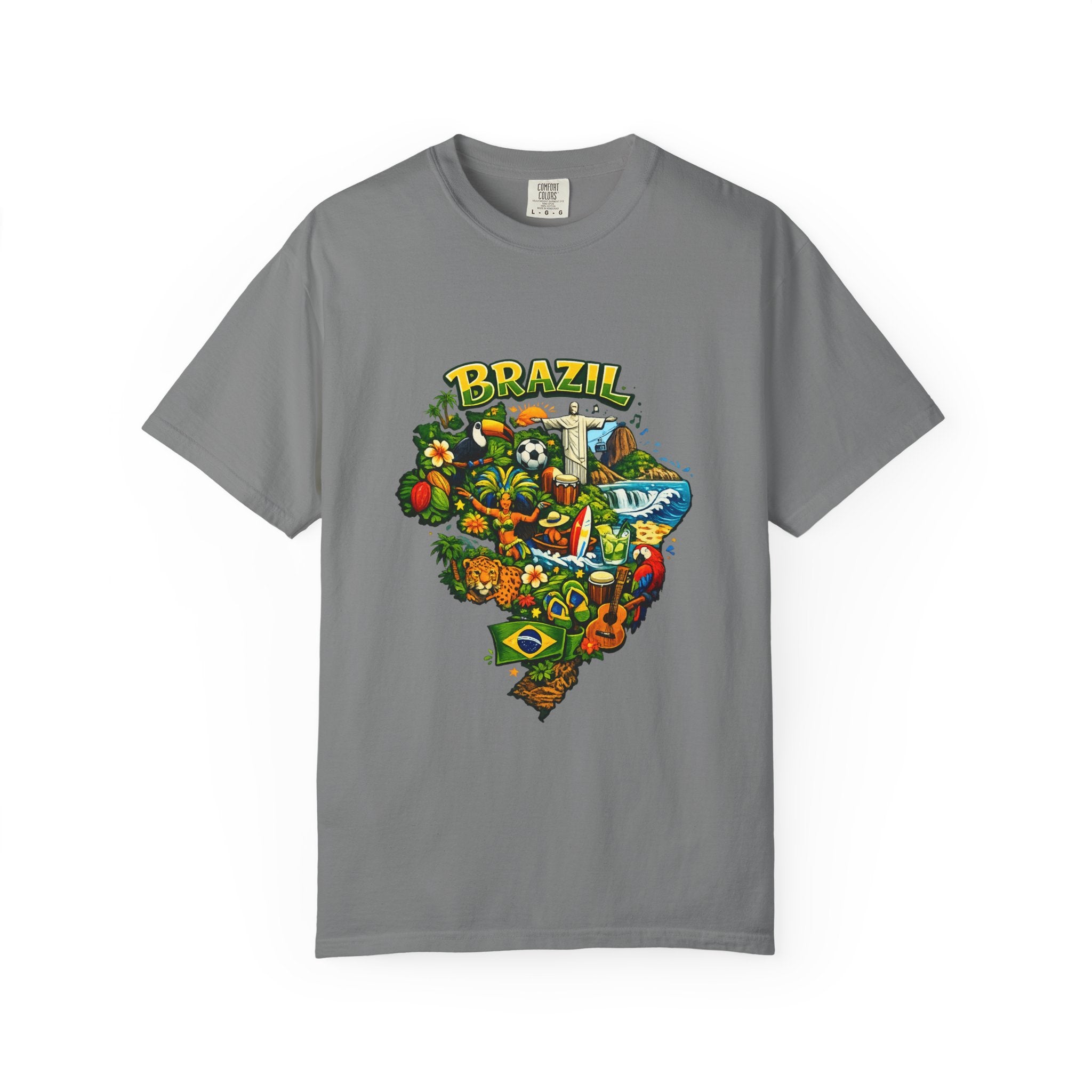 Brazil Map Graphic T-Shirt — Colorful Brazil Travel & Culture Tee