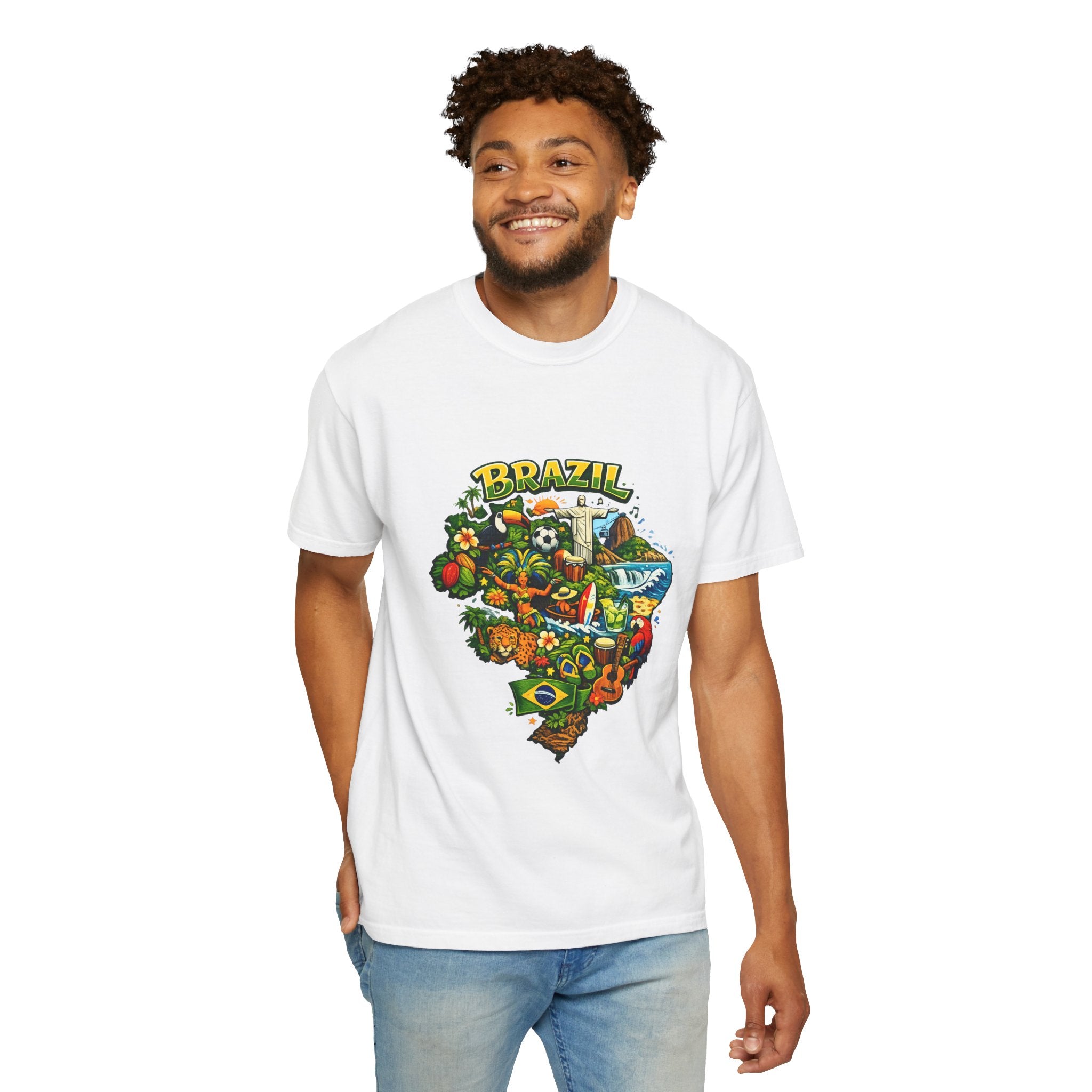 Brazil Map Graphic T-Shirt — Colorful Brazil Travel & Culture Tee