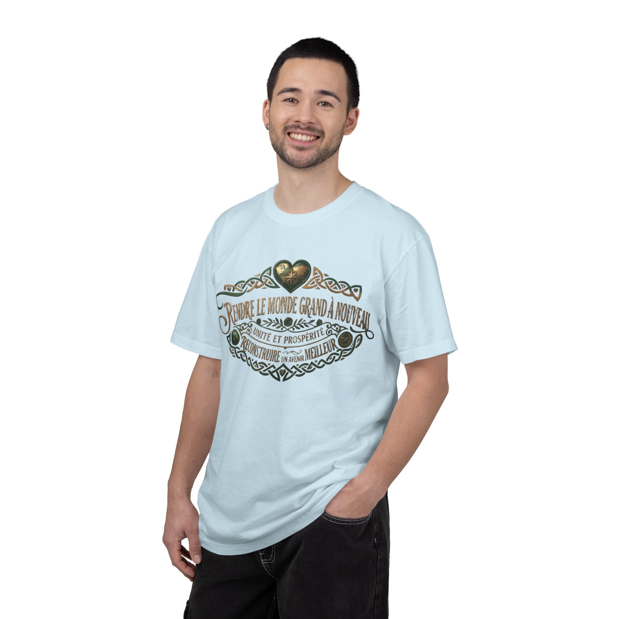 French Blessing T-Shirt — "Rendre le monde grand à nouveau" Vintage Heart Design