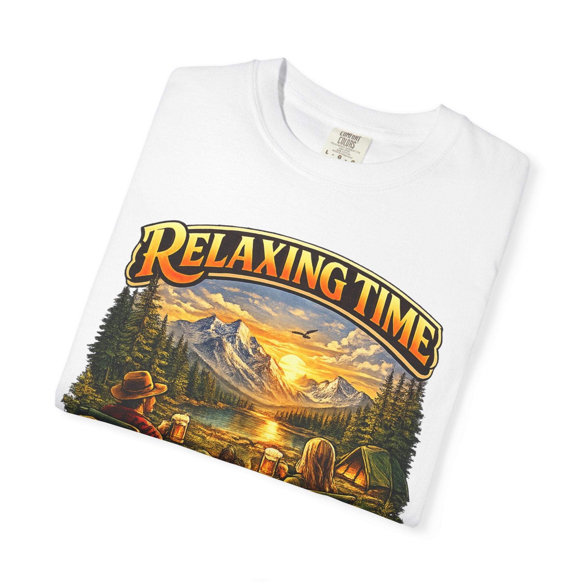 Relaxing Time T-Shirt — "Unplug & Unwind" Camping Graphic Tee