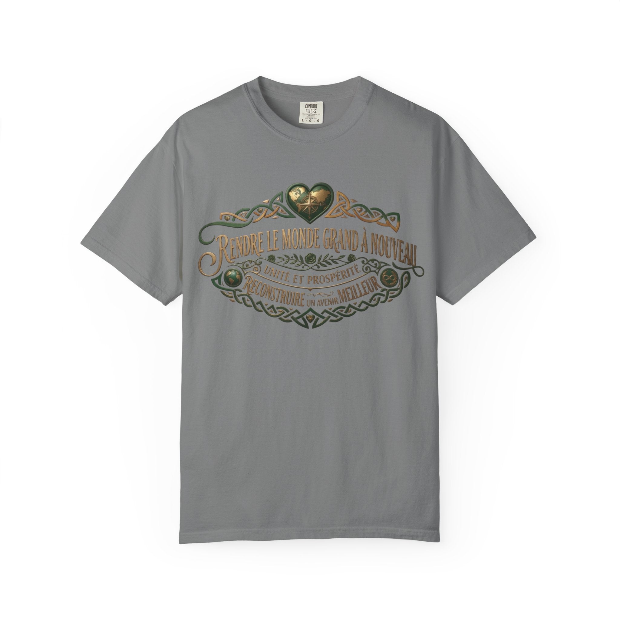 French Blessing T-Shirt — "Rendre le monde grand à nouveau" Vintage Heart Design