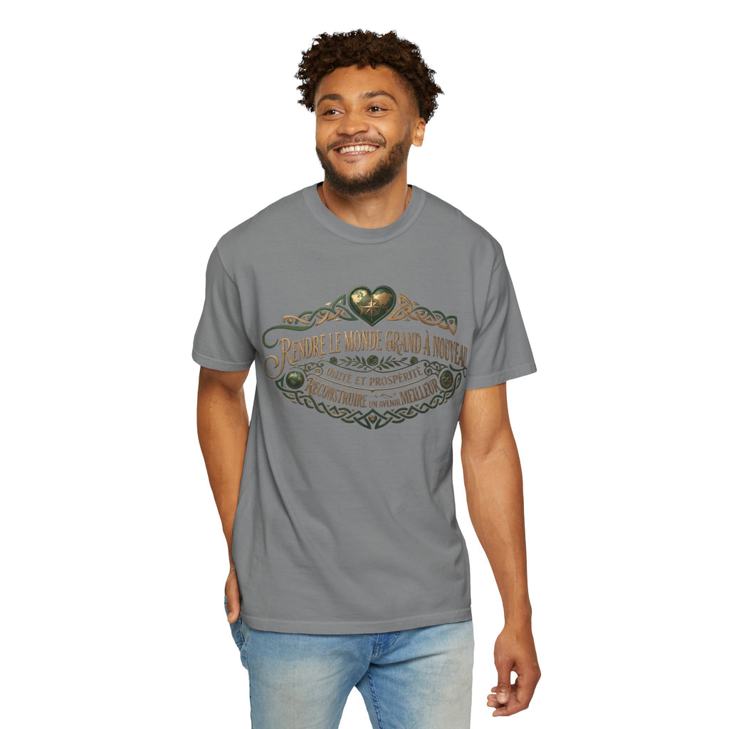 French Blessing T-Shirt — "Rendre le monde grand à nouveau" Vintage Heart Design