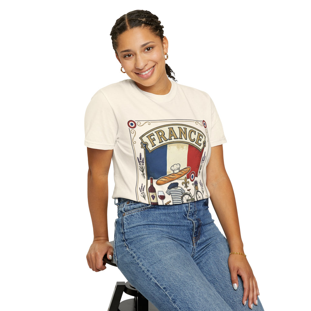 France Vintage Travel T-Shirt — Chic Culture Cuisine Design